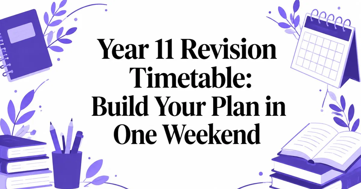Illustration for Year 11 Revision Timetable: Build Your Plan in One Weekend