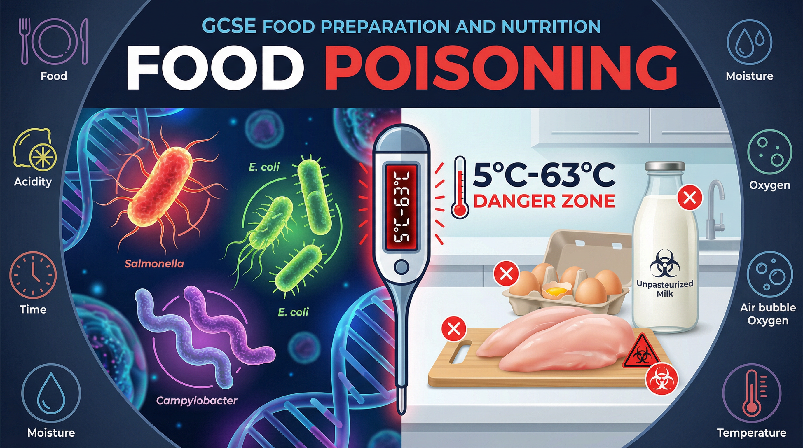 Food poisoning — AQA GCSE study guide illustration