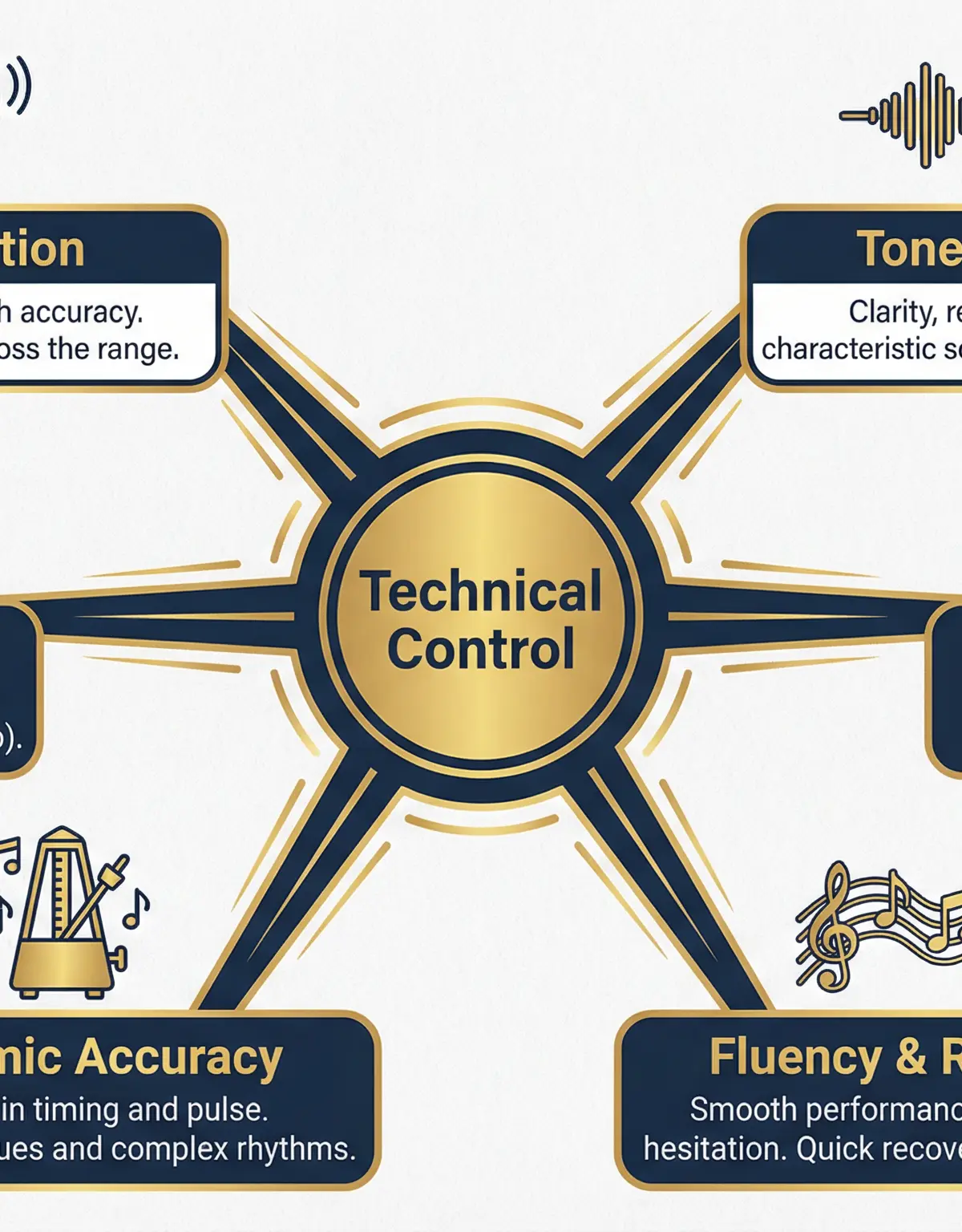 Key components of musical technical control.