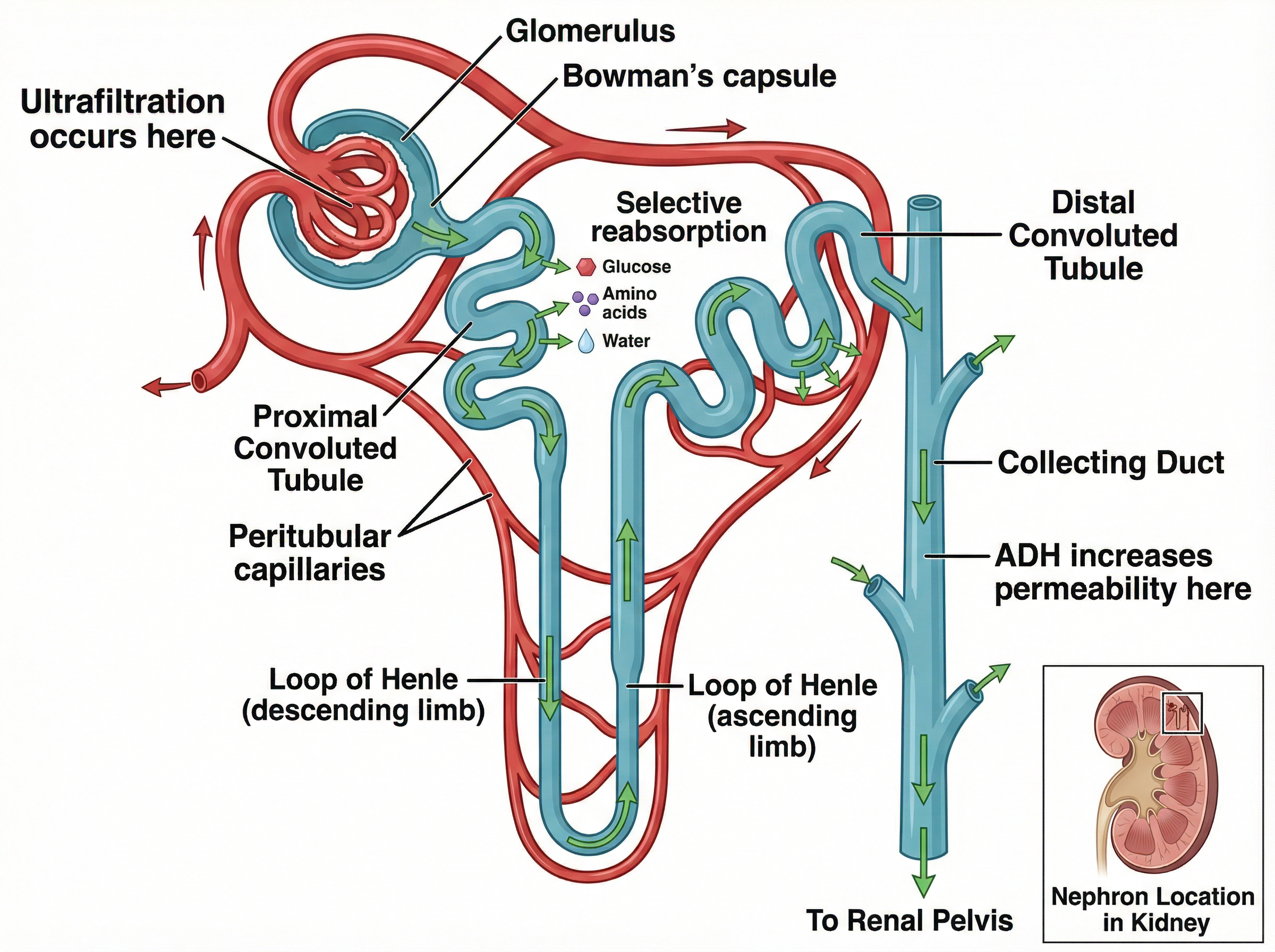 Structure and Function of a Kidney Nephron