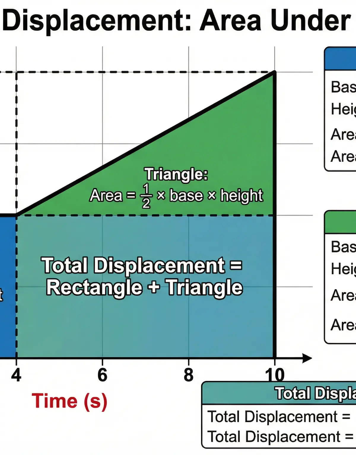 A step-by-step visual guide to calculating displacement.