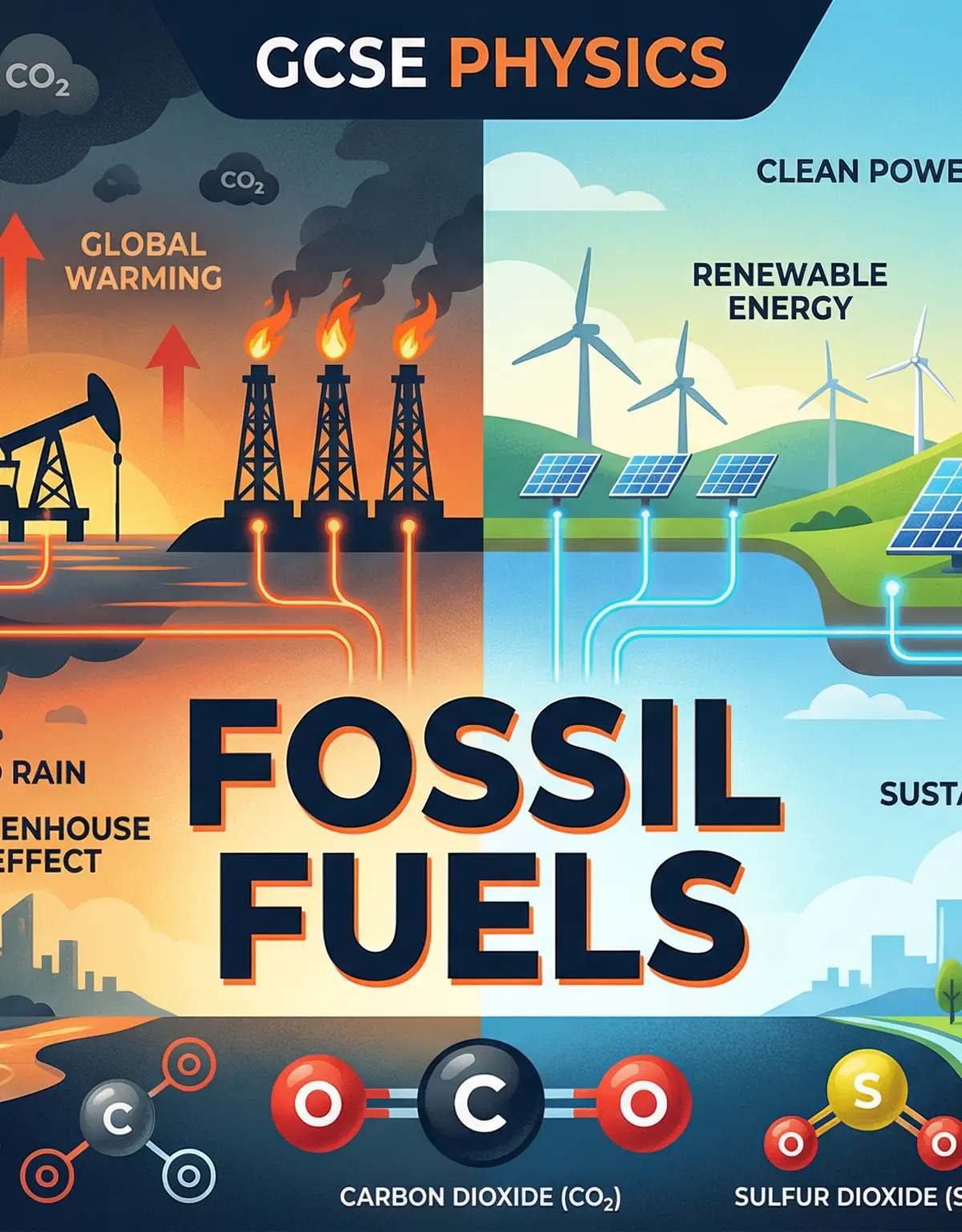 OCR GCSE Physics — Fossil Fuels (Topic 5.7): The energy trade-off between reliability and environmental impact