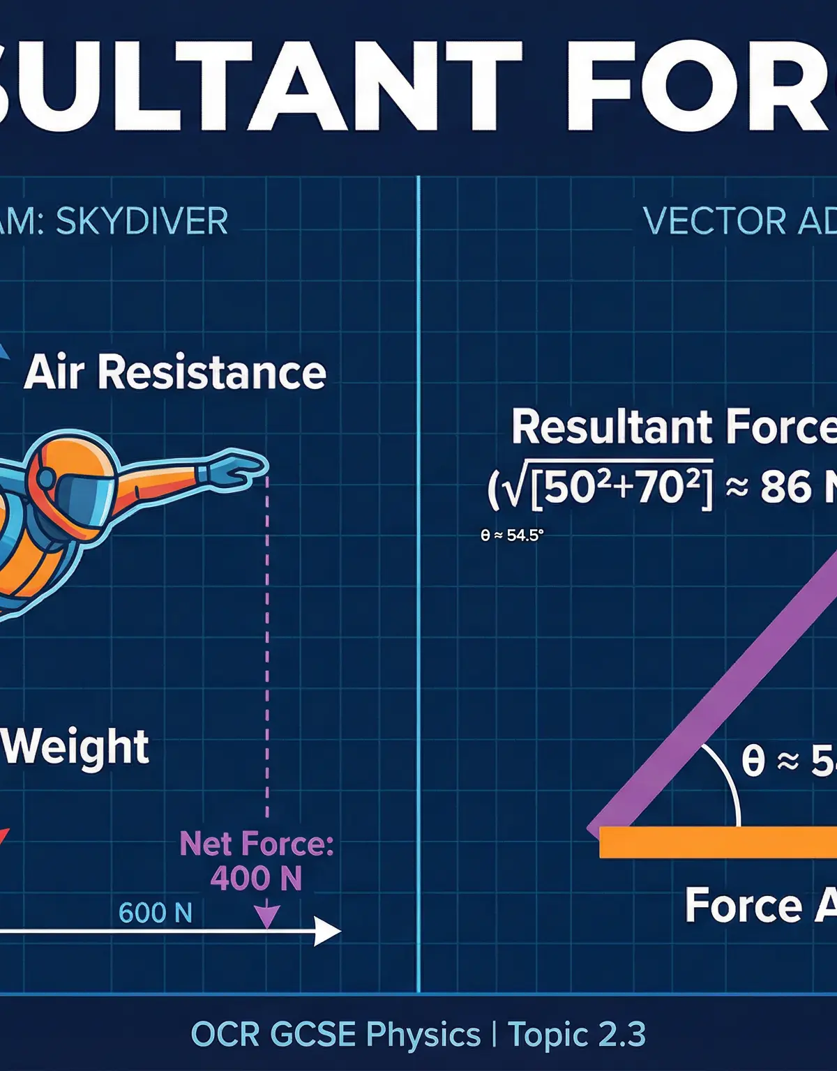 Header image for Resultant Forces (OCR GCSE Physics 2.3)
