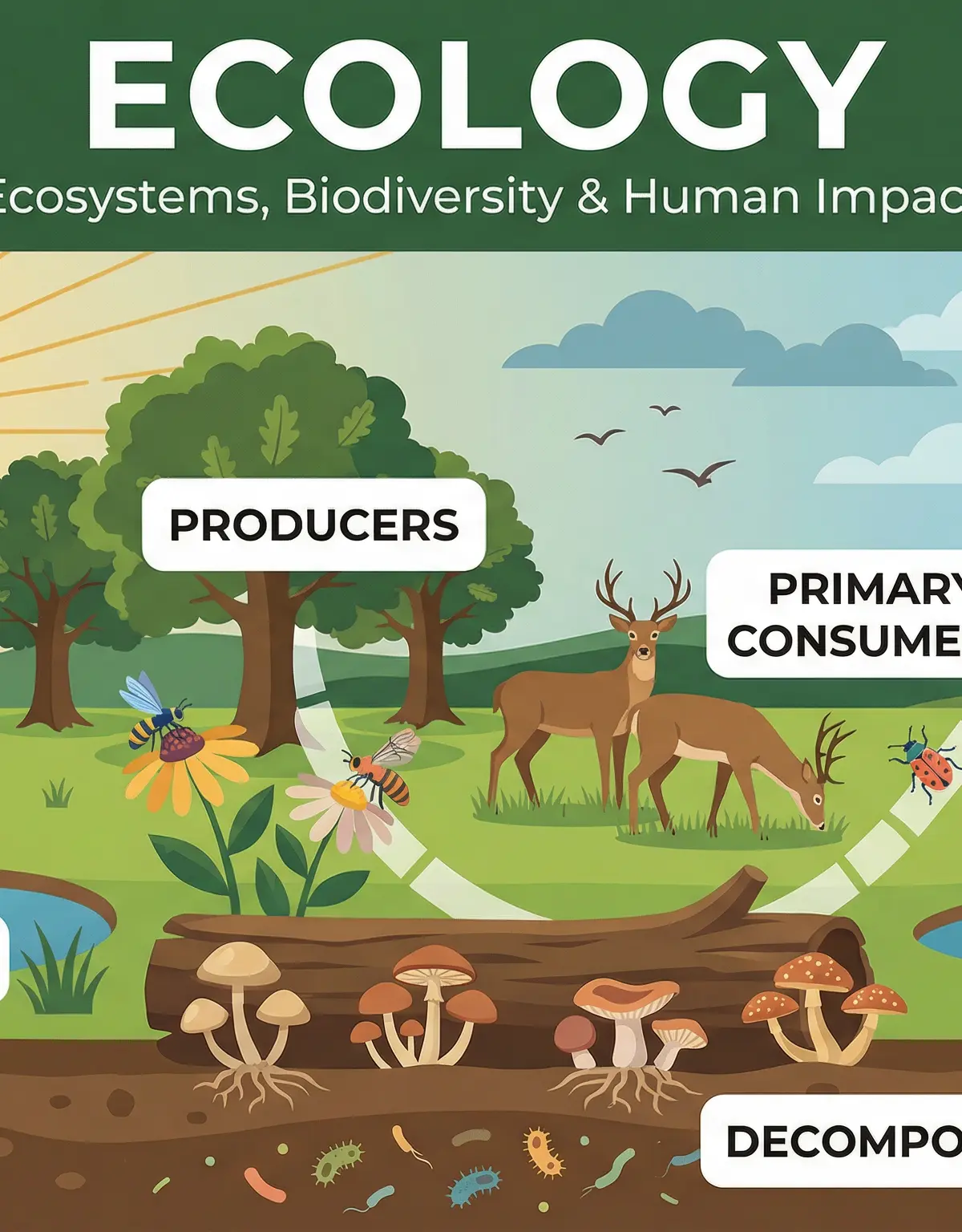 Header image for Ecology: Ecosystems, Biodiversity & Human Impact