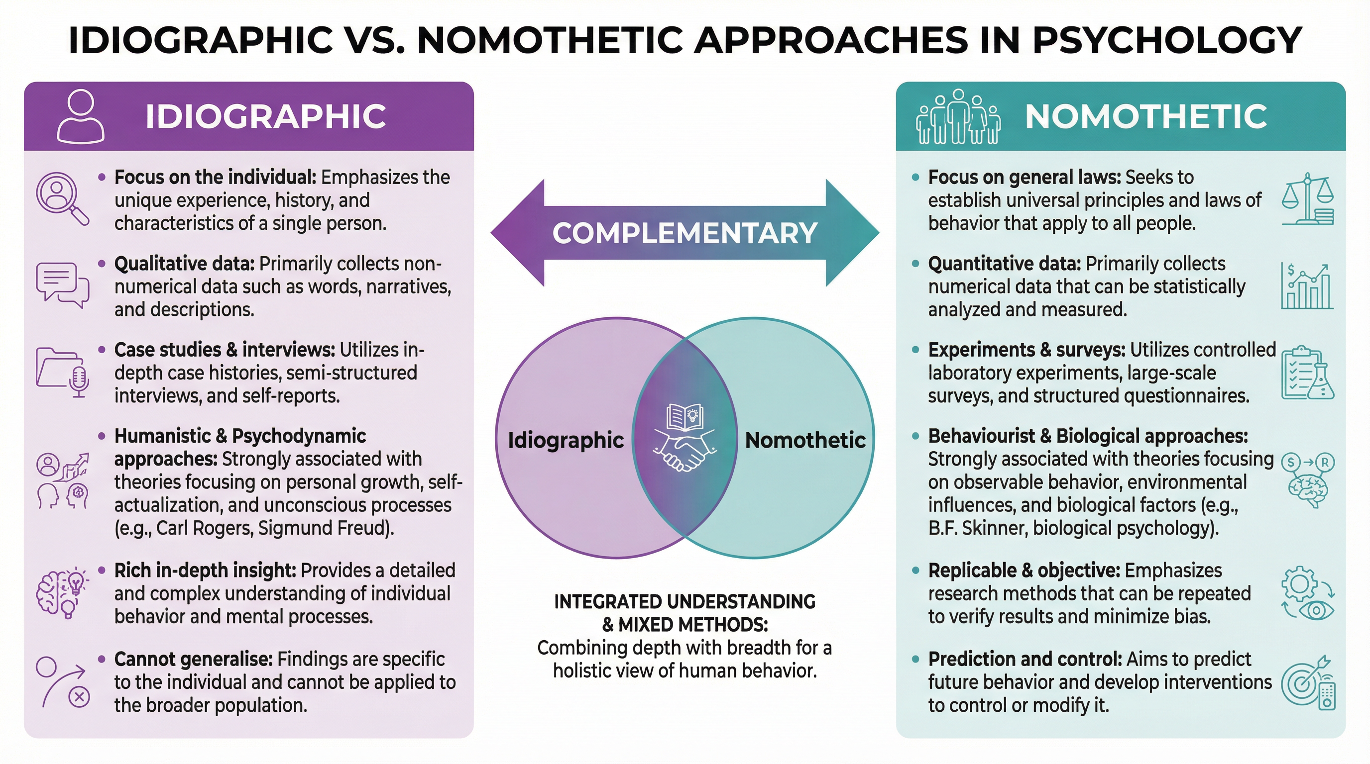 Idiographic and Nomothetic Approaches – Psychology – A-Level