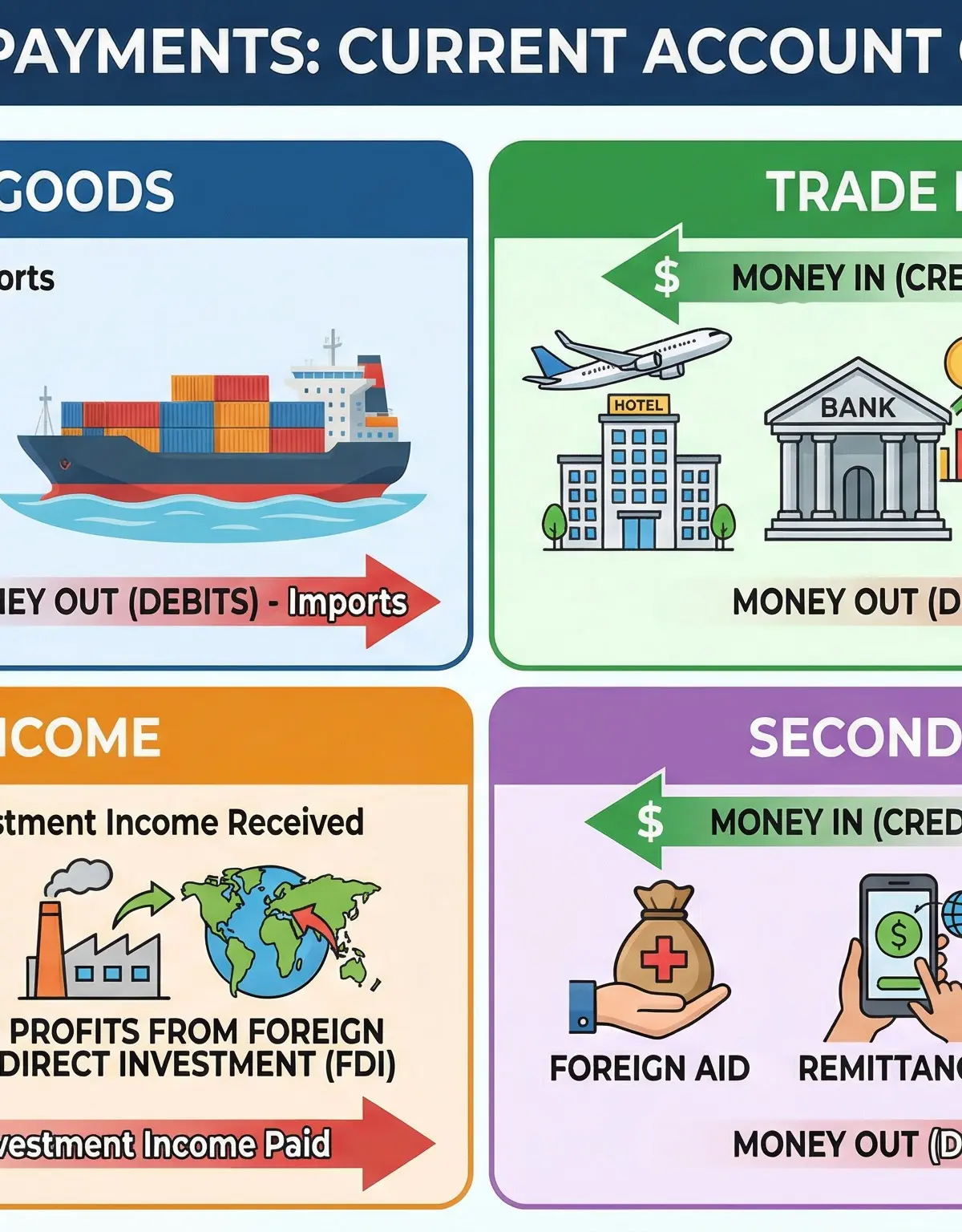 The four components of the Current Account.