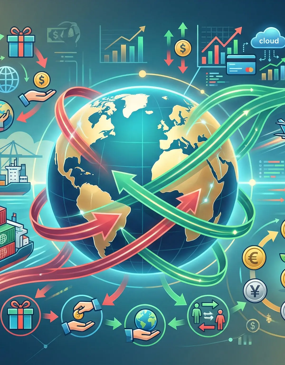 A visual overview of the components and flows within the Balance of Payments.
