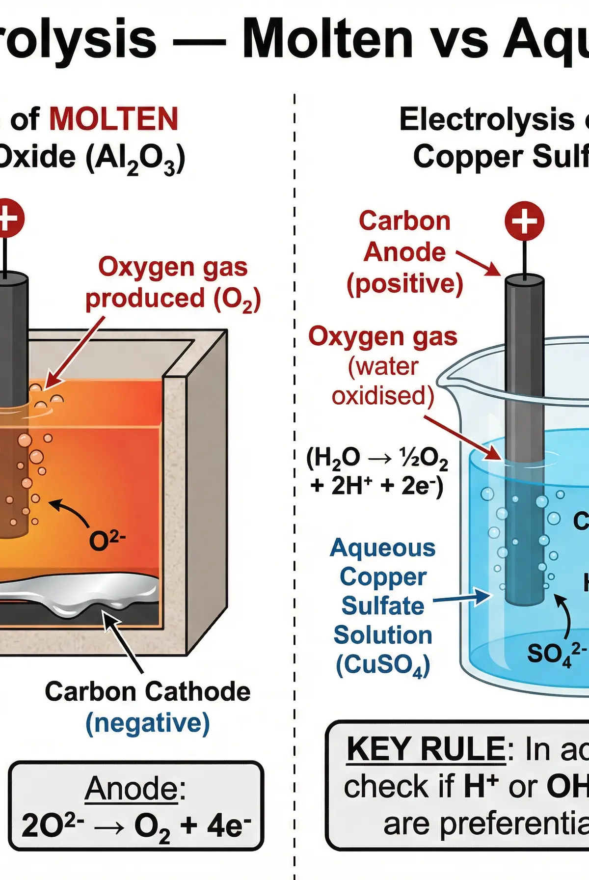 Electrolysis: Molten vs Aqueous