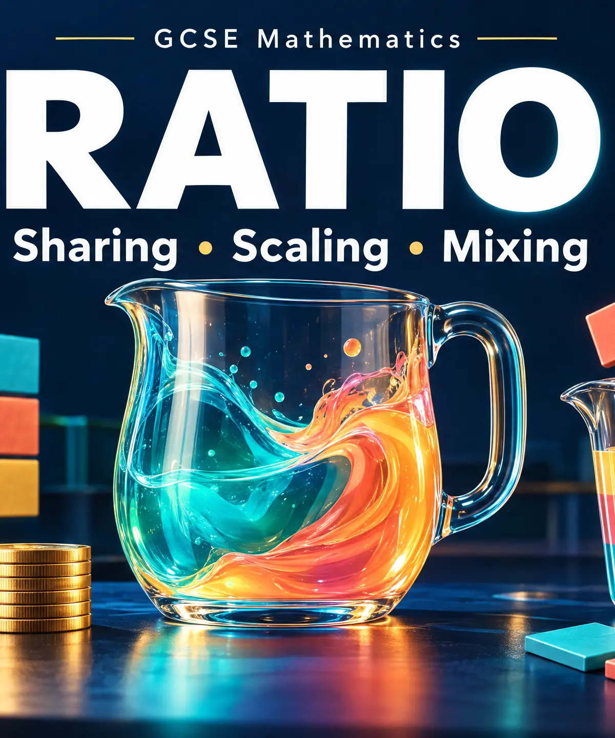 Ratio: sharing, scaling and mixing for GCSE Mathematics.