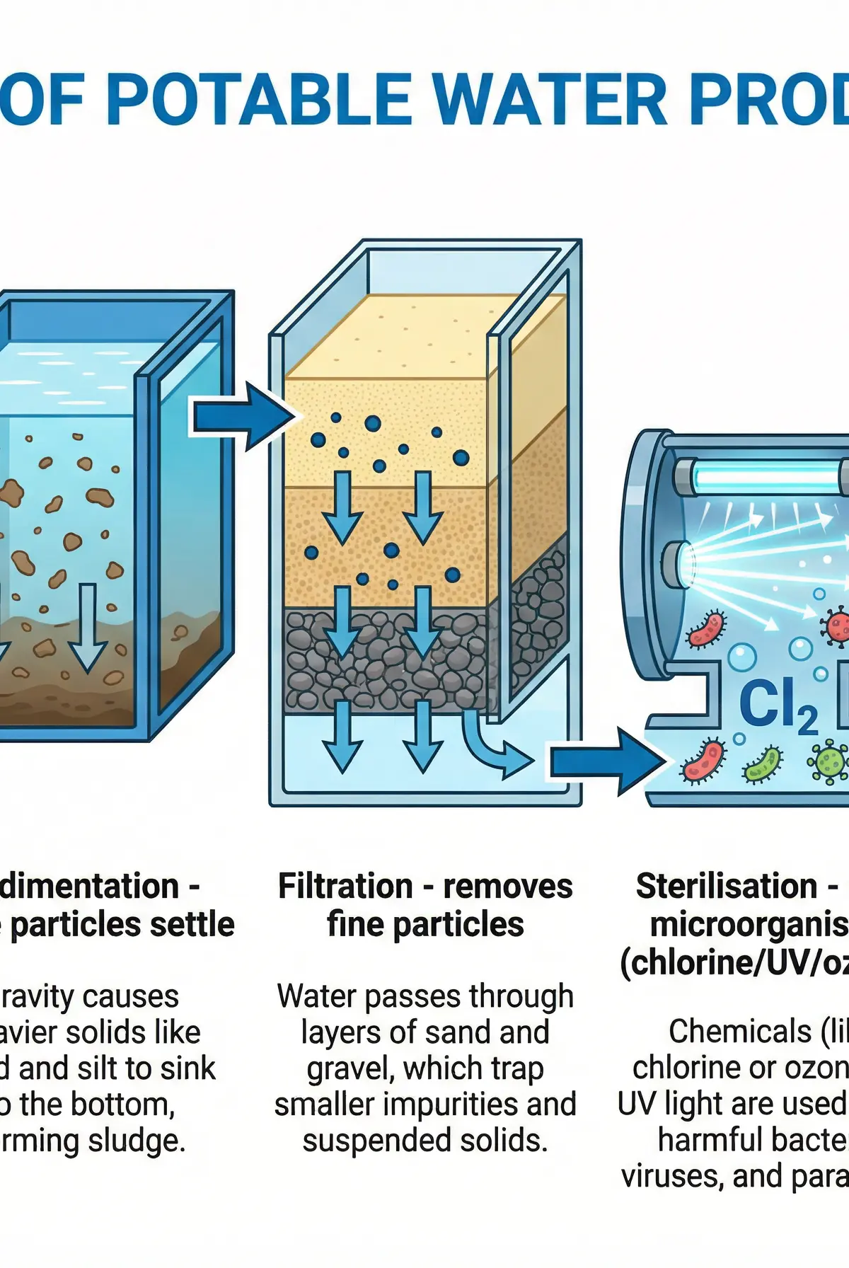 Stages of Potable Water Production