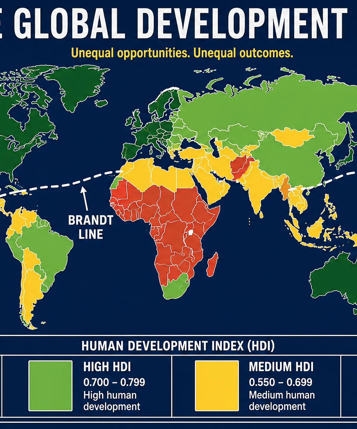 The Global Development Gap and the Brandt Line