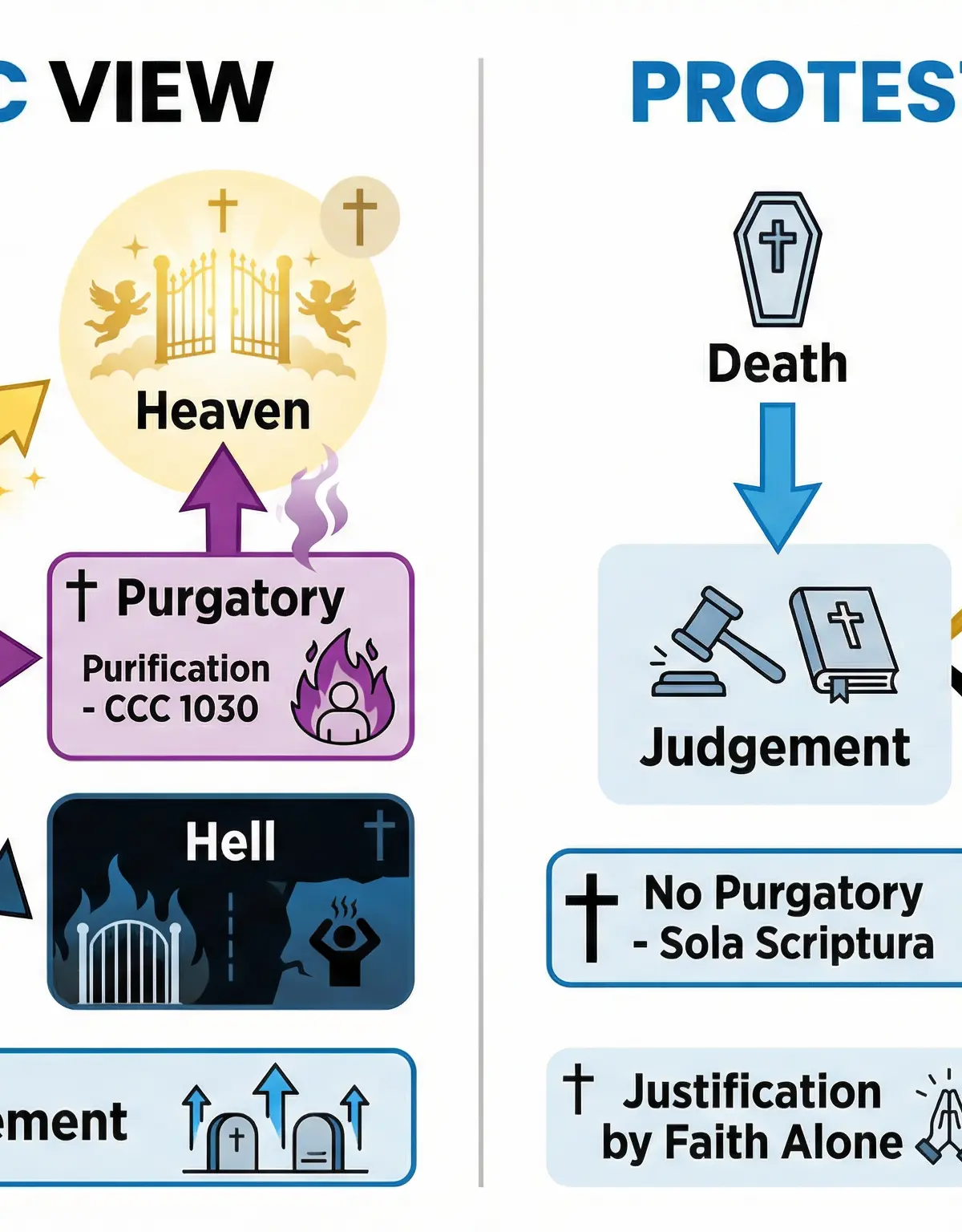 Catholic vs Protestant Views on the Afterlife