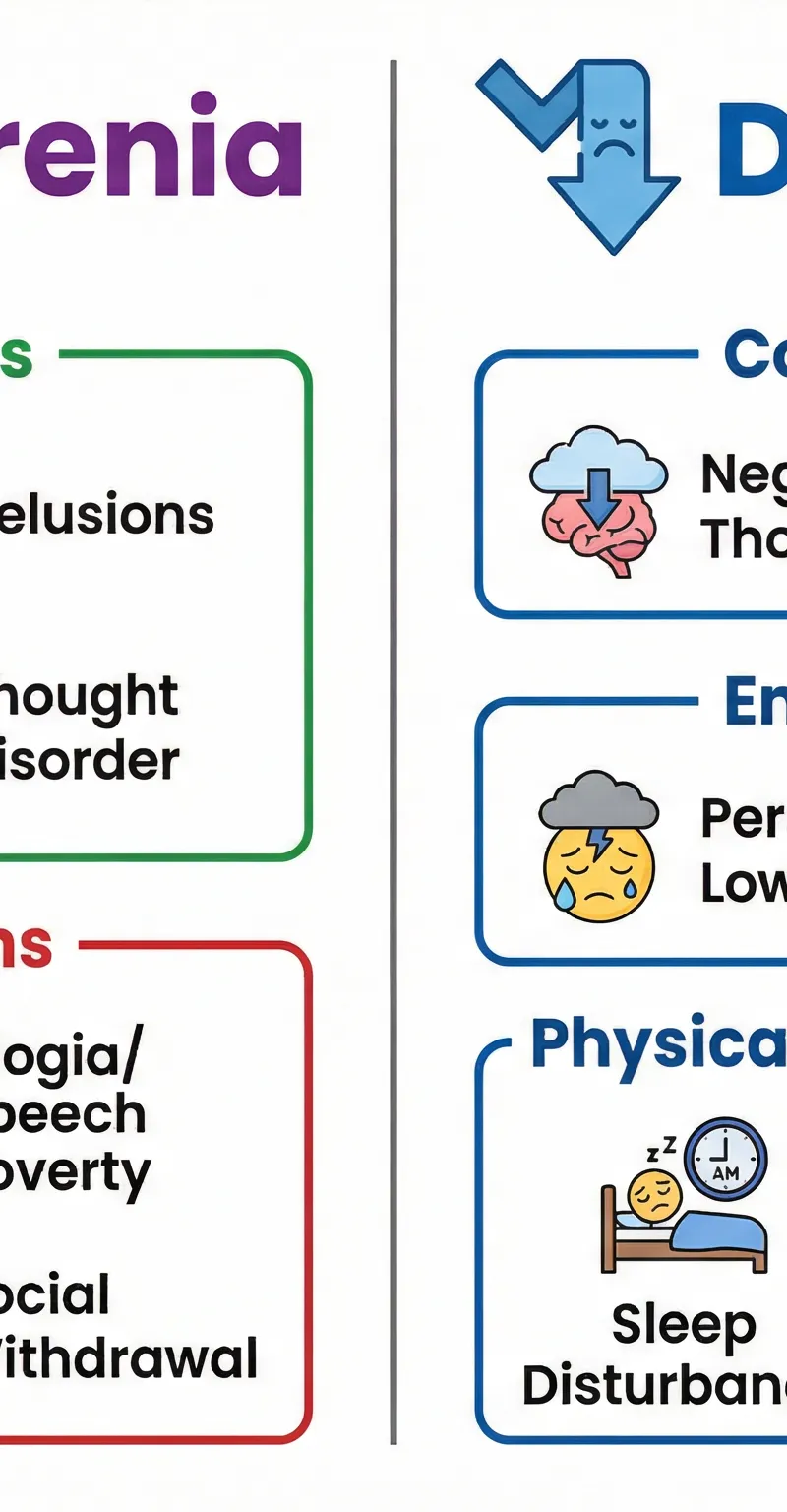 Symptoms of Schizophrenia and Depression