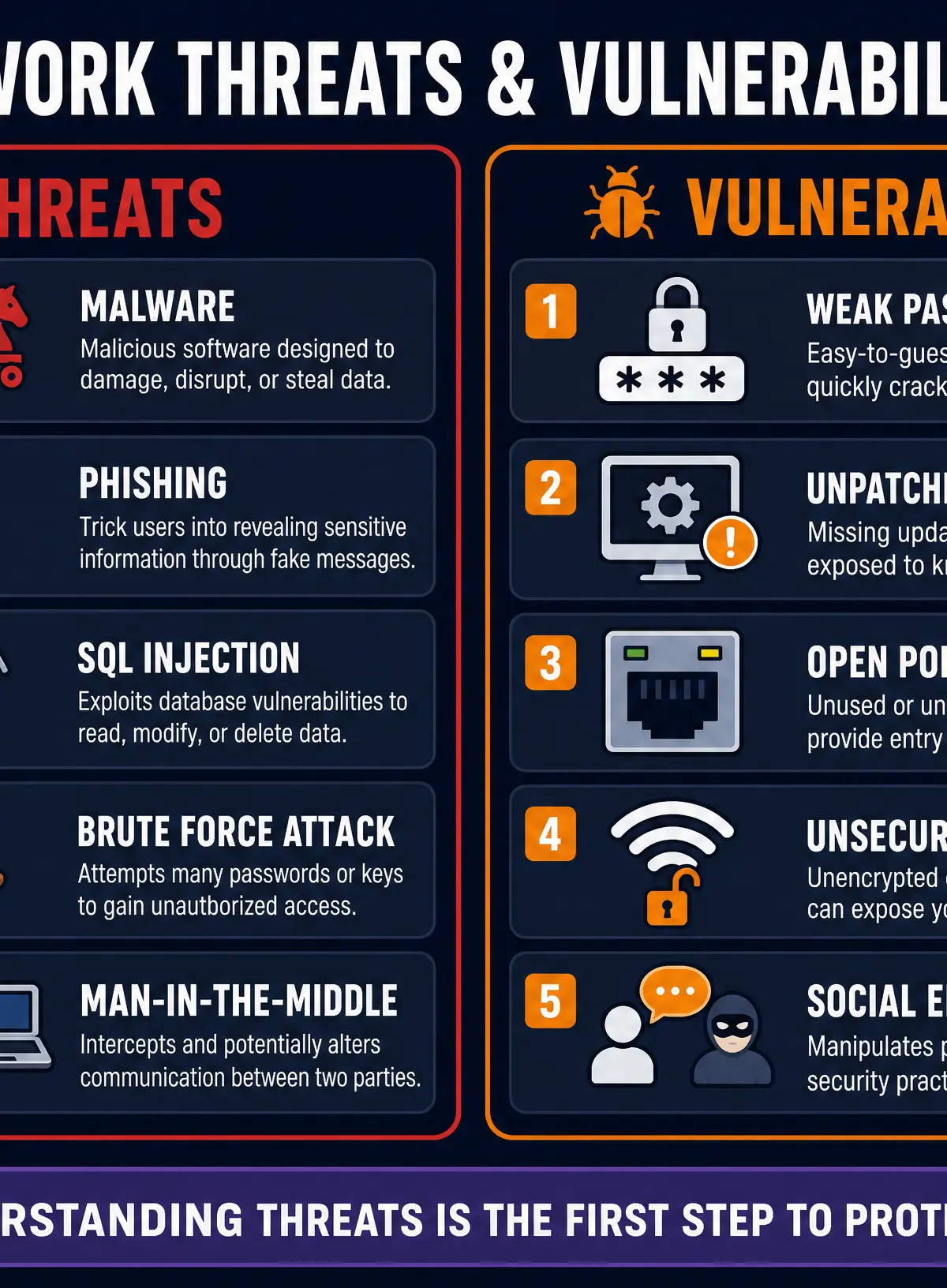 Network Threats vs Vulnerabilities