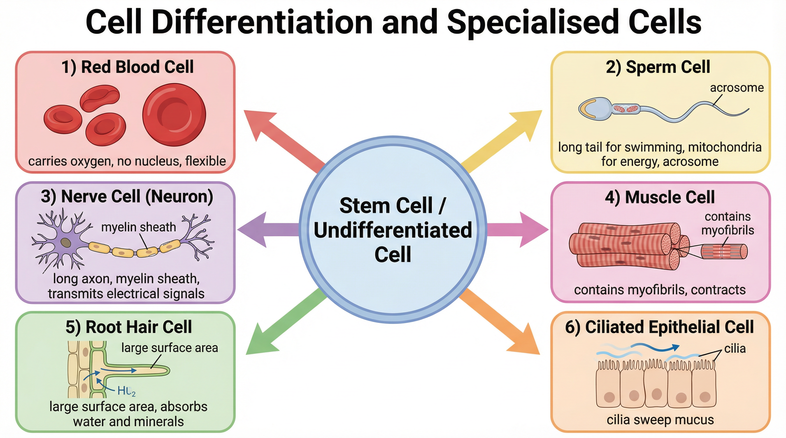 Cell Differentiation and Specialised Cells