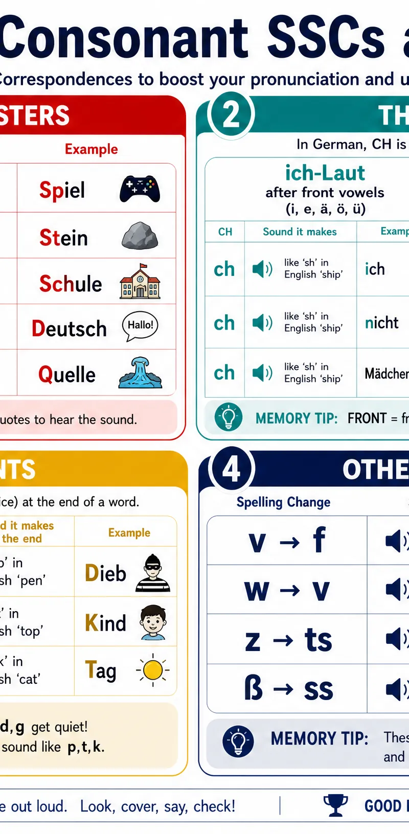 German Consonant SSCs at a Glance