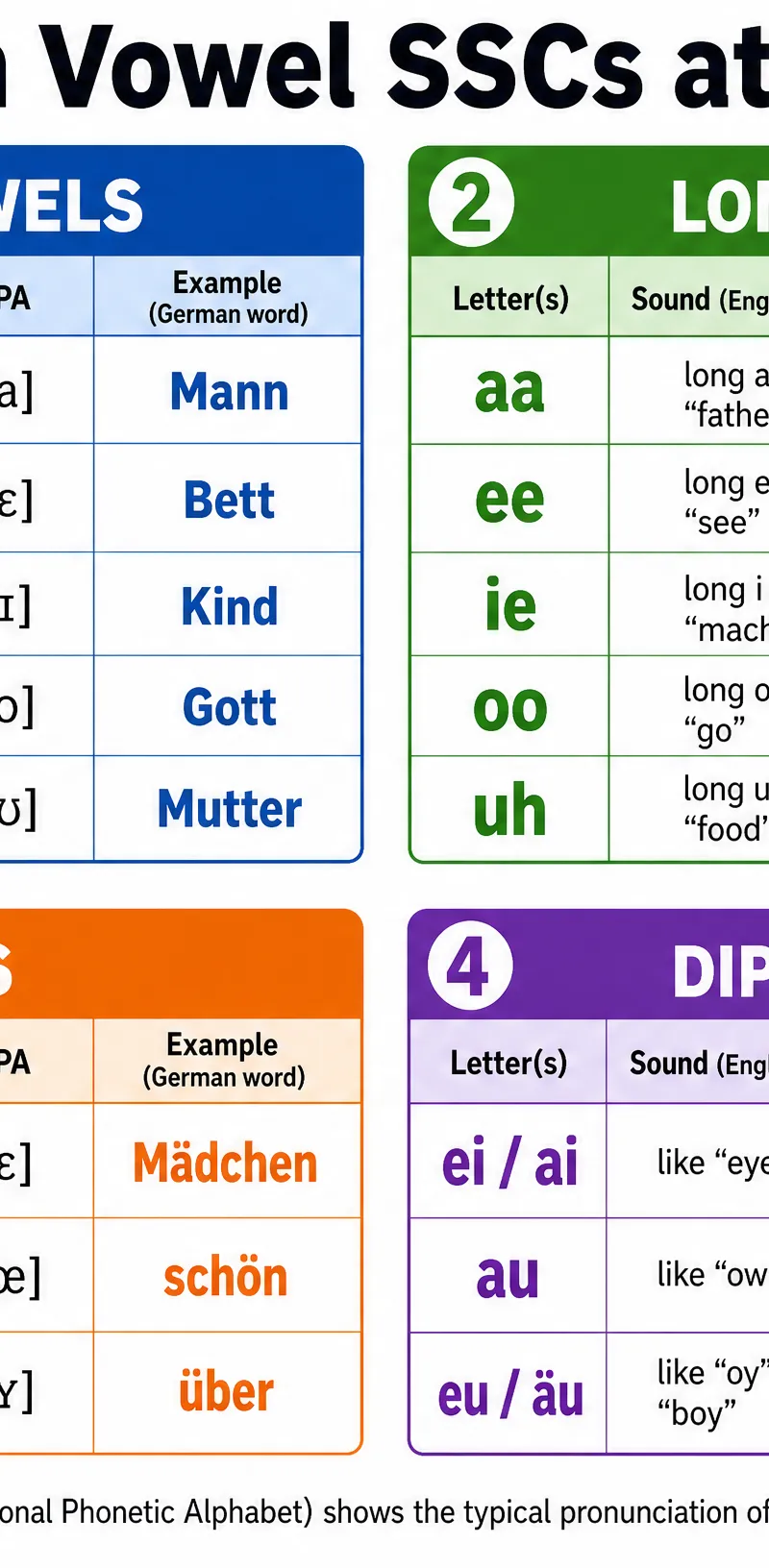 German Vowel SSCs at a Glance