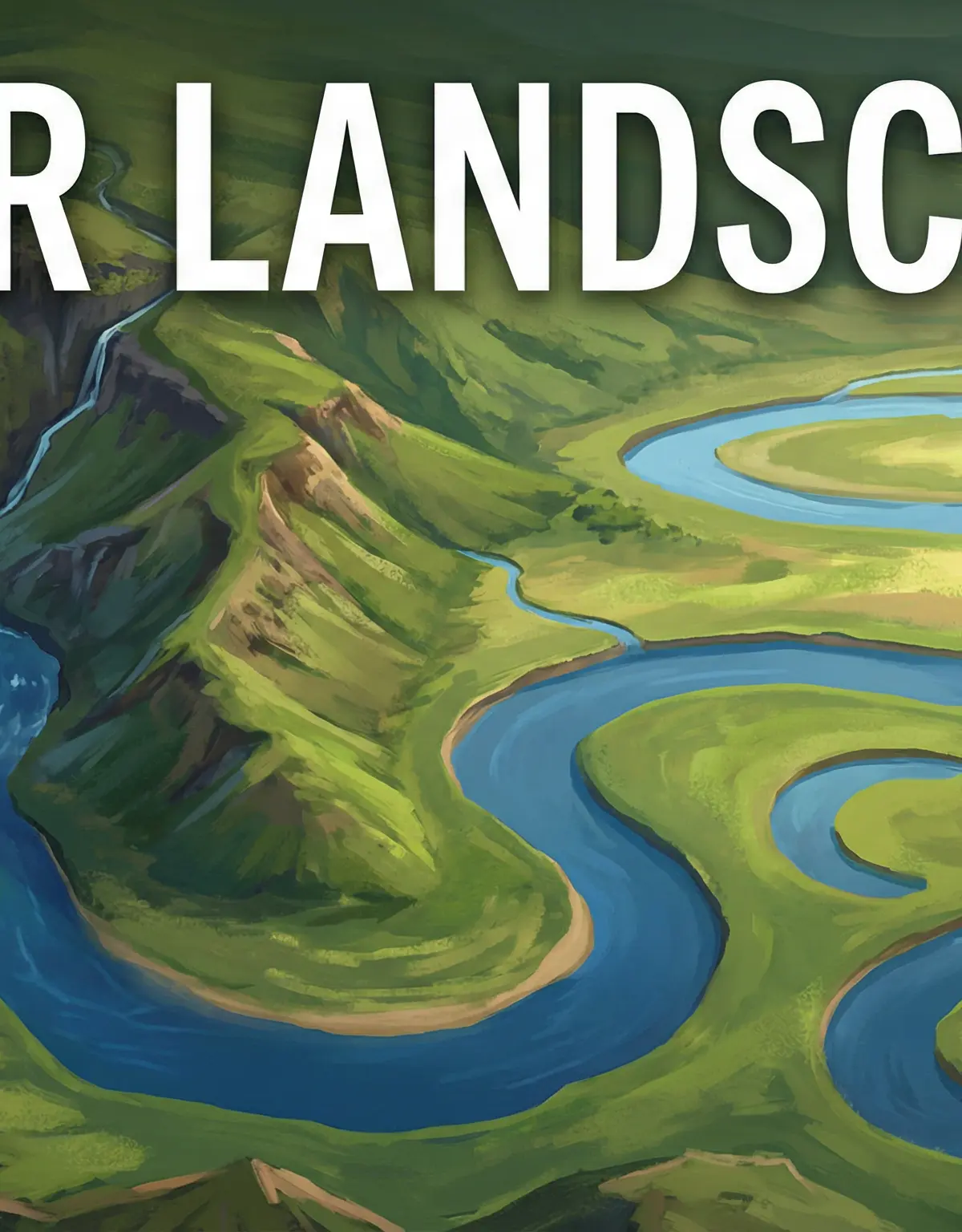 An illustration of the journey of a river and its changing landscape.