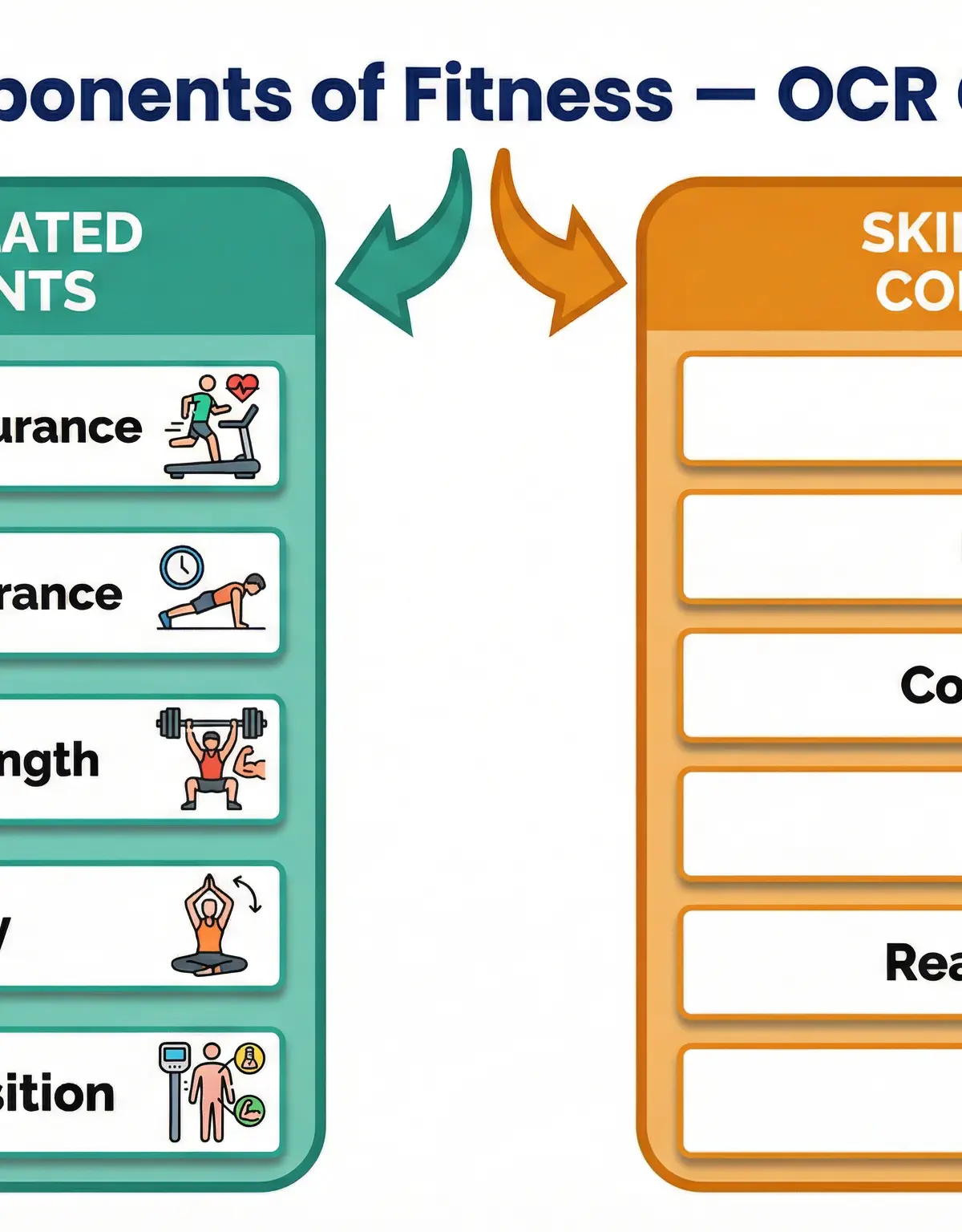 The two categories of fitness: Health-Related and Skill-Related.