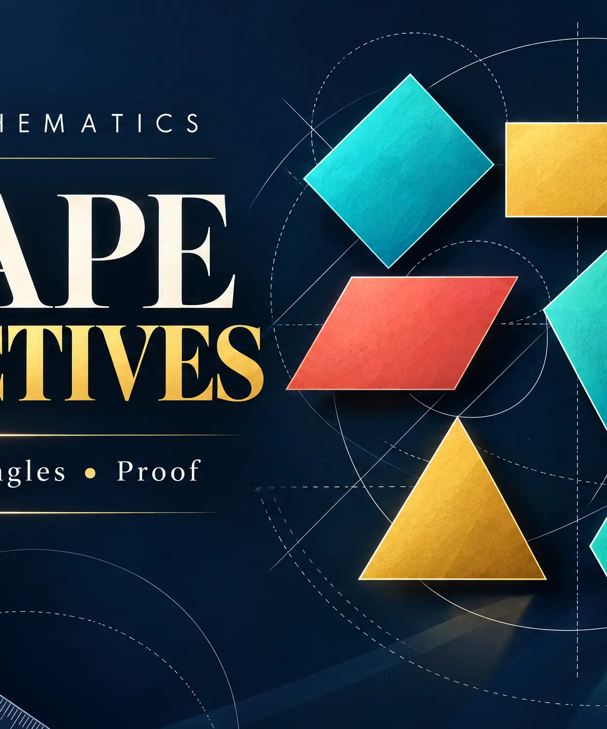 Shape Detectives: properties, angles and proof. Decorative cover art, not a measured diagram.