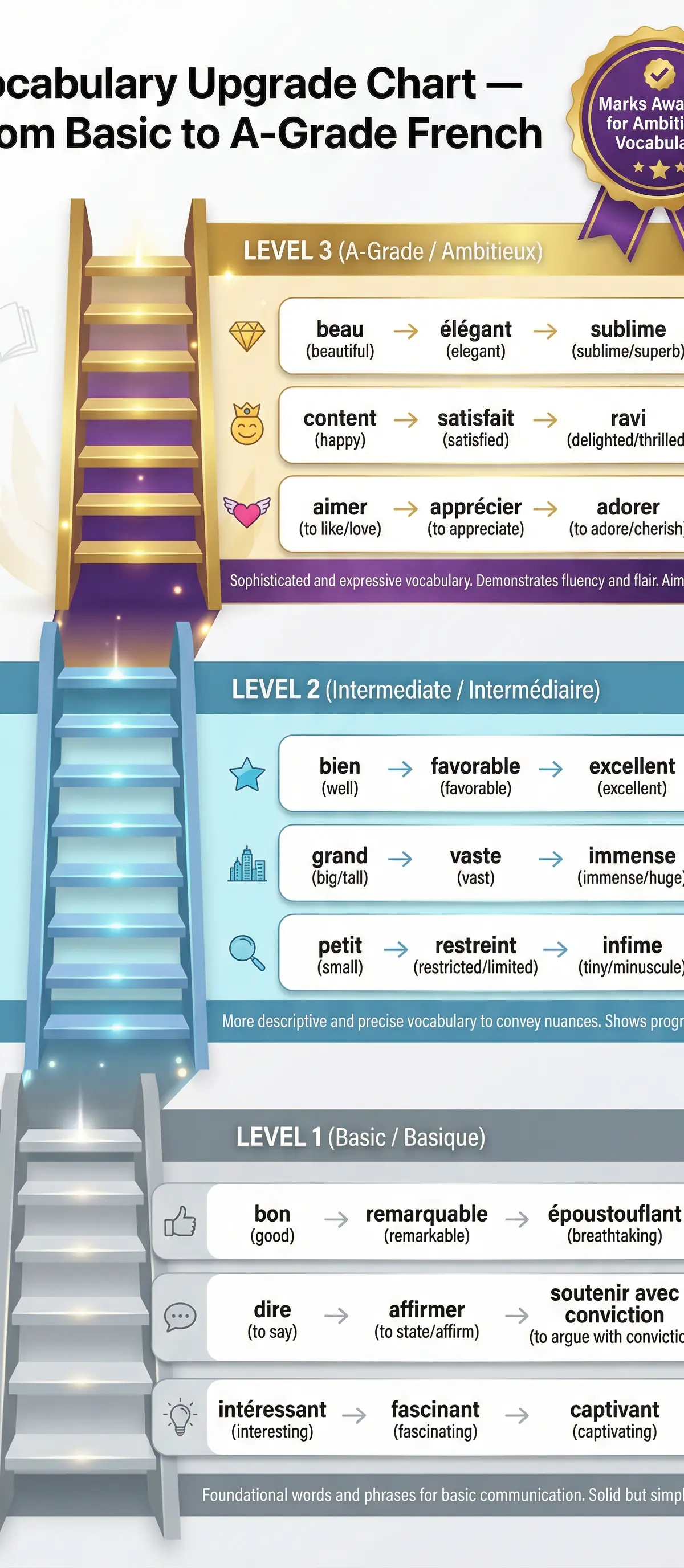 Using a range of vocabulary – French – GCSE
