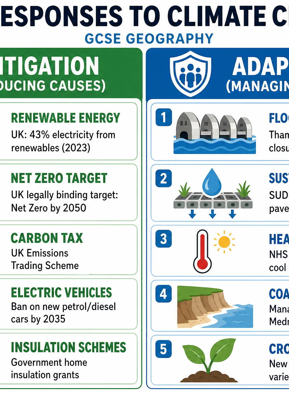 UK Responses: Mitigation vs Adaptation