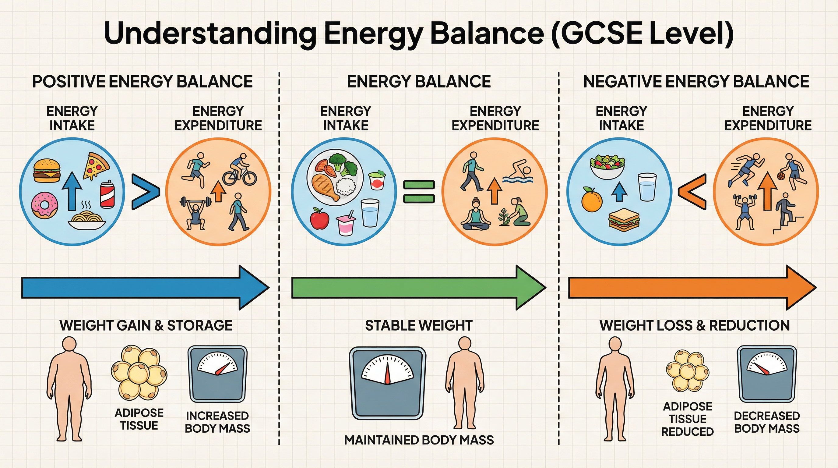 Energy balance and its relationship to weight management. – Food Preparation and Nutrition – GCSE