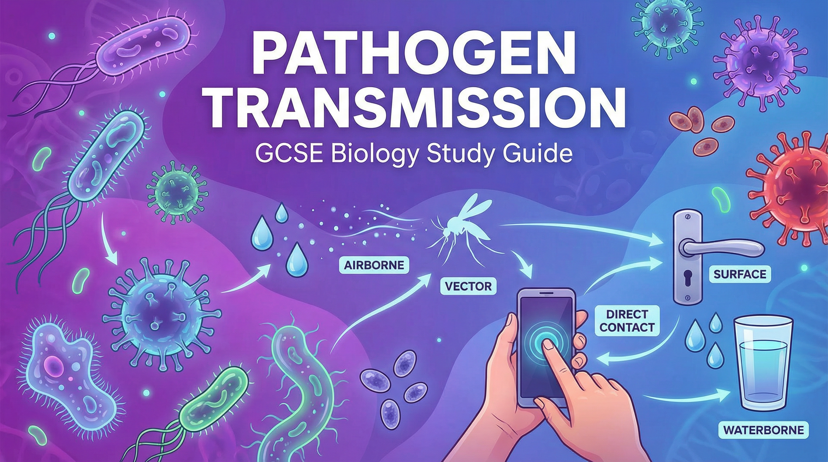 Pathogen Transmission — OCR GCSE study guide illustration