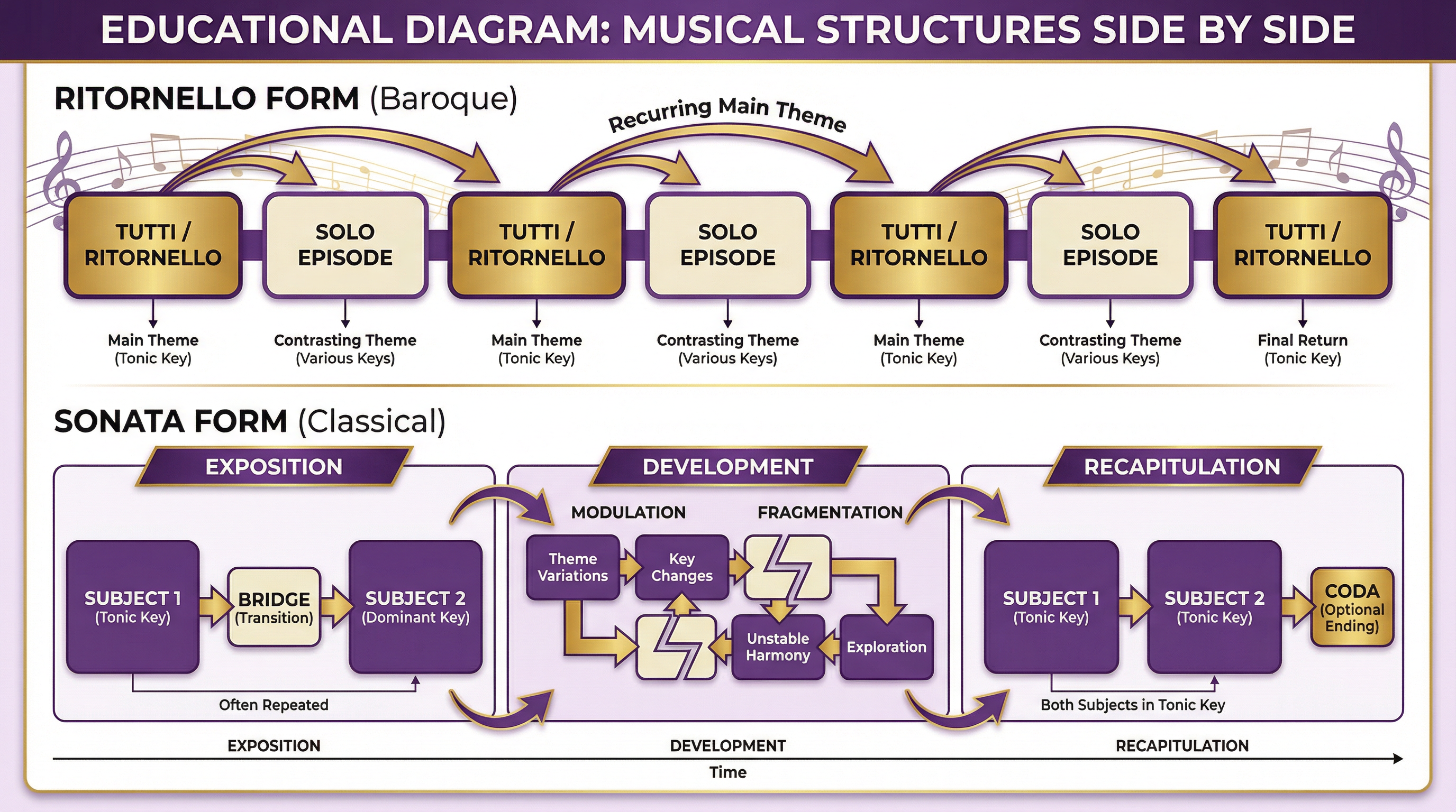 Musical Structures: Ritornello Form vs. Sonata Form