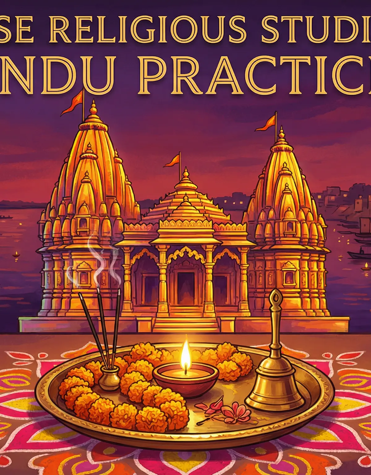 Visual overview of Hindu Practices for GCSE Religious Studies.