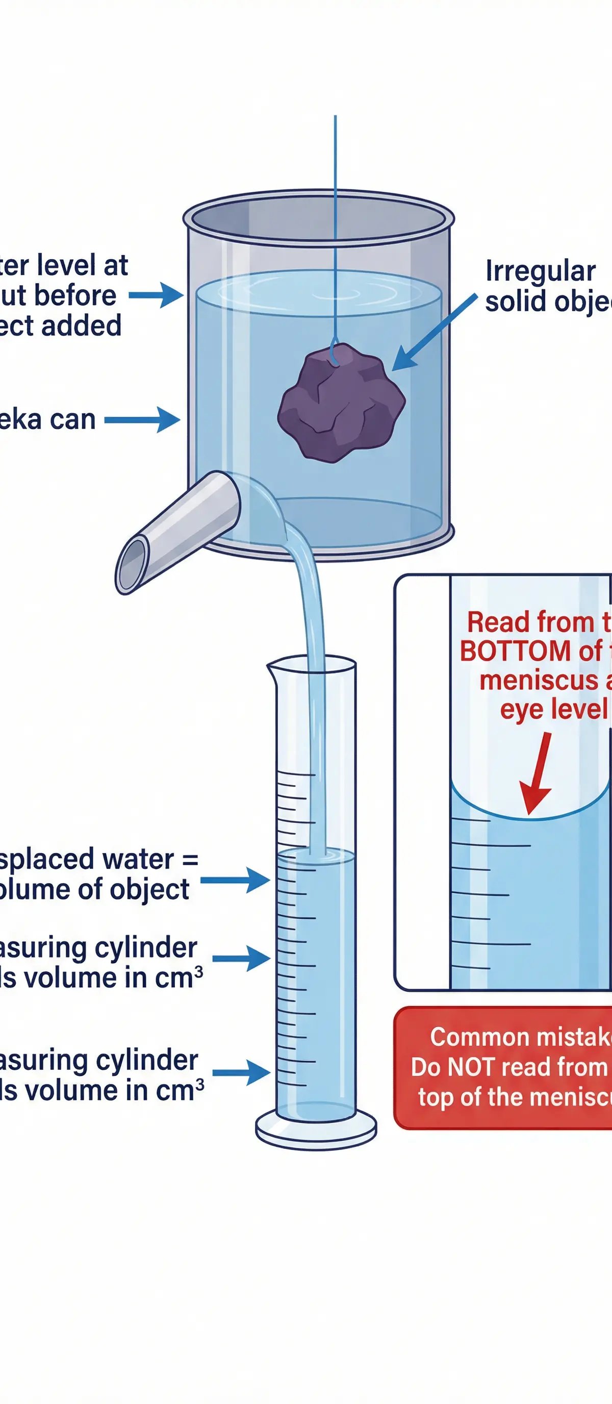 Core Practical: Using a Eureka can for volume displacement.