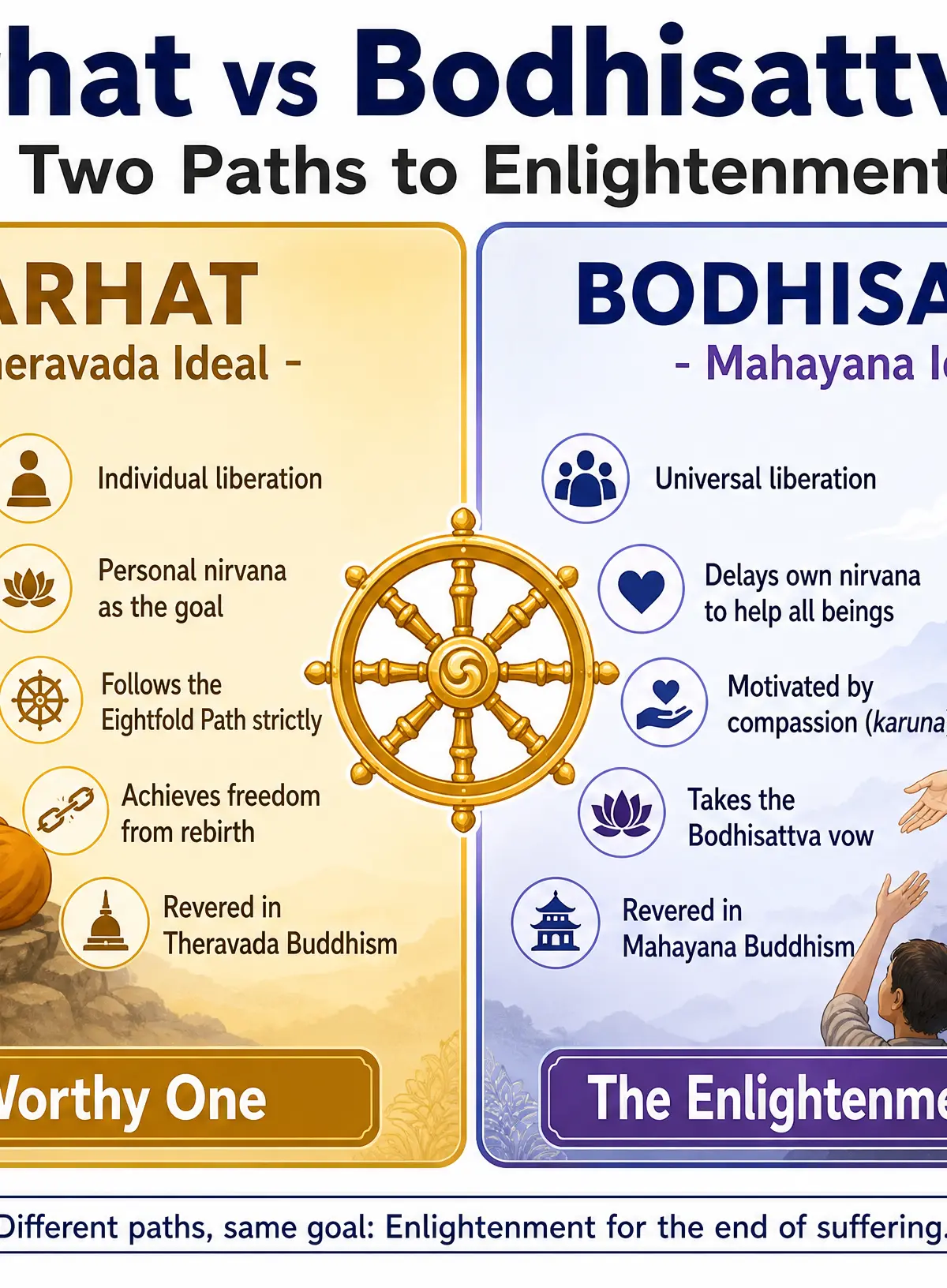 Arhat vs Bodhisattva Ideals