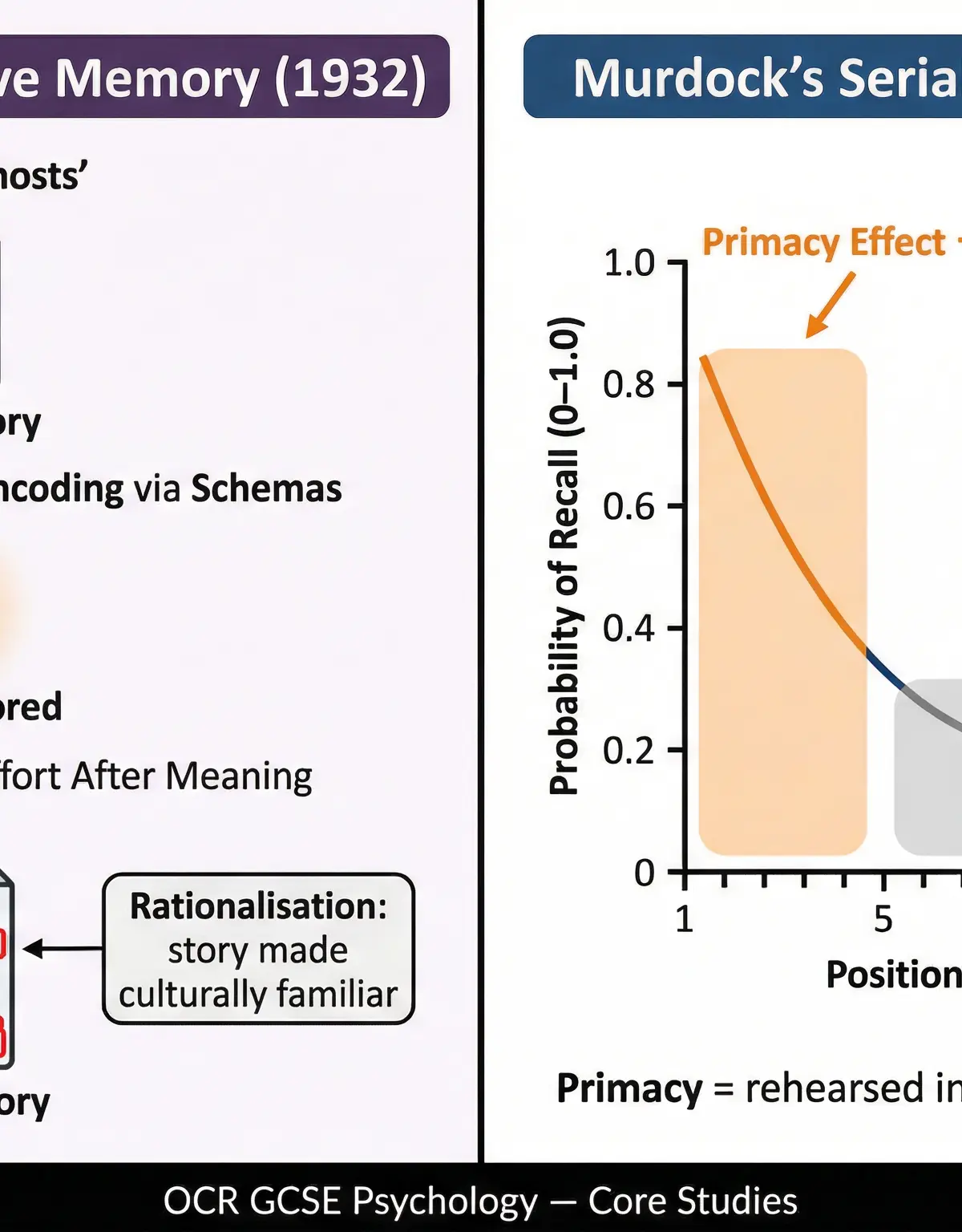 Contrasting the reconstructive nature of memory with evidence for separate memory stores.