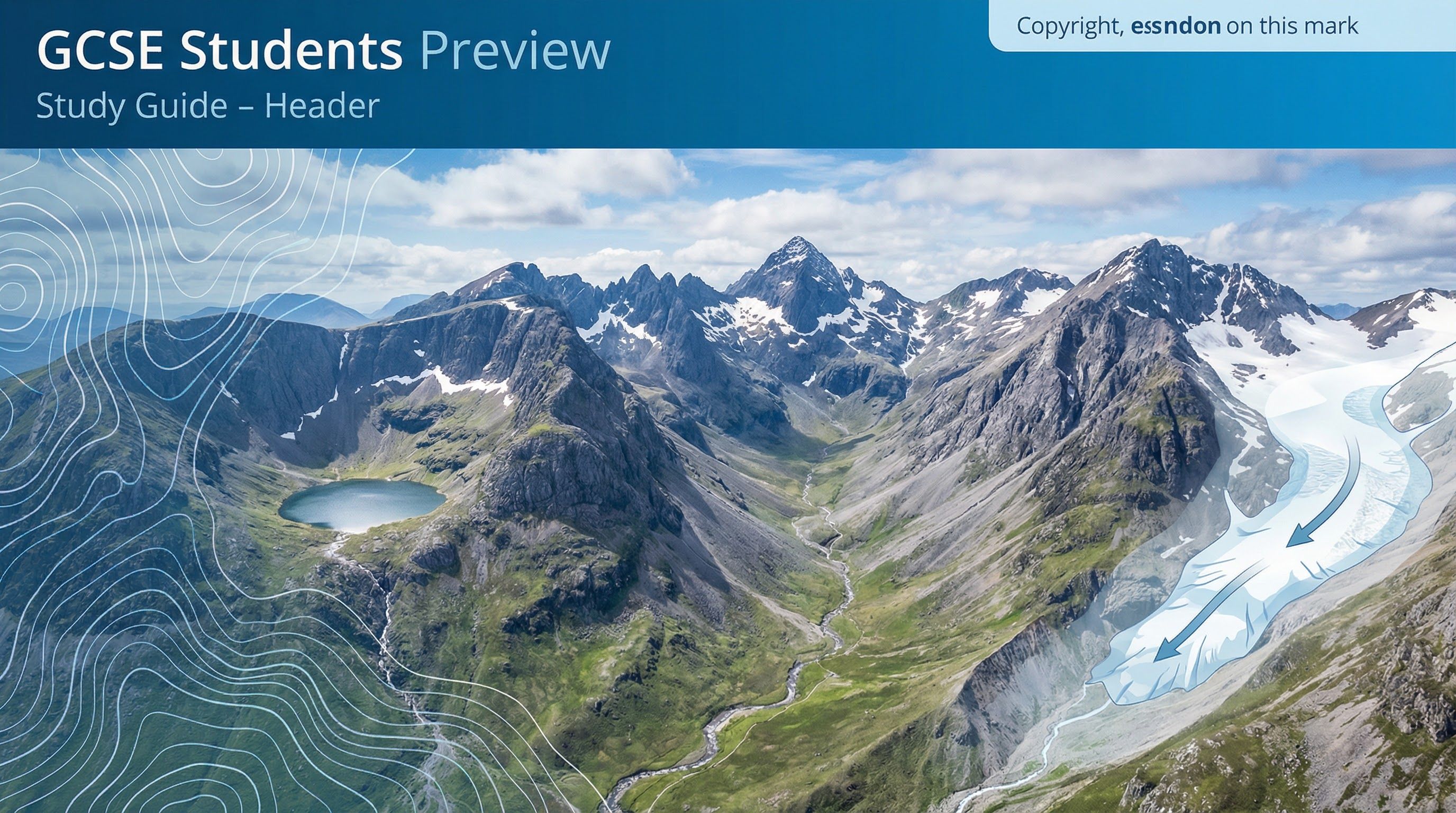 An illustrative overview of a UK glaciated landscape.