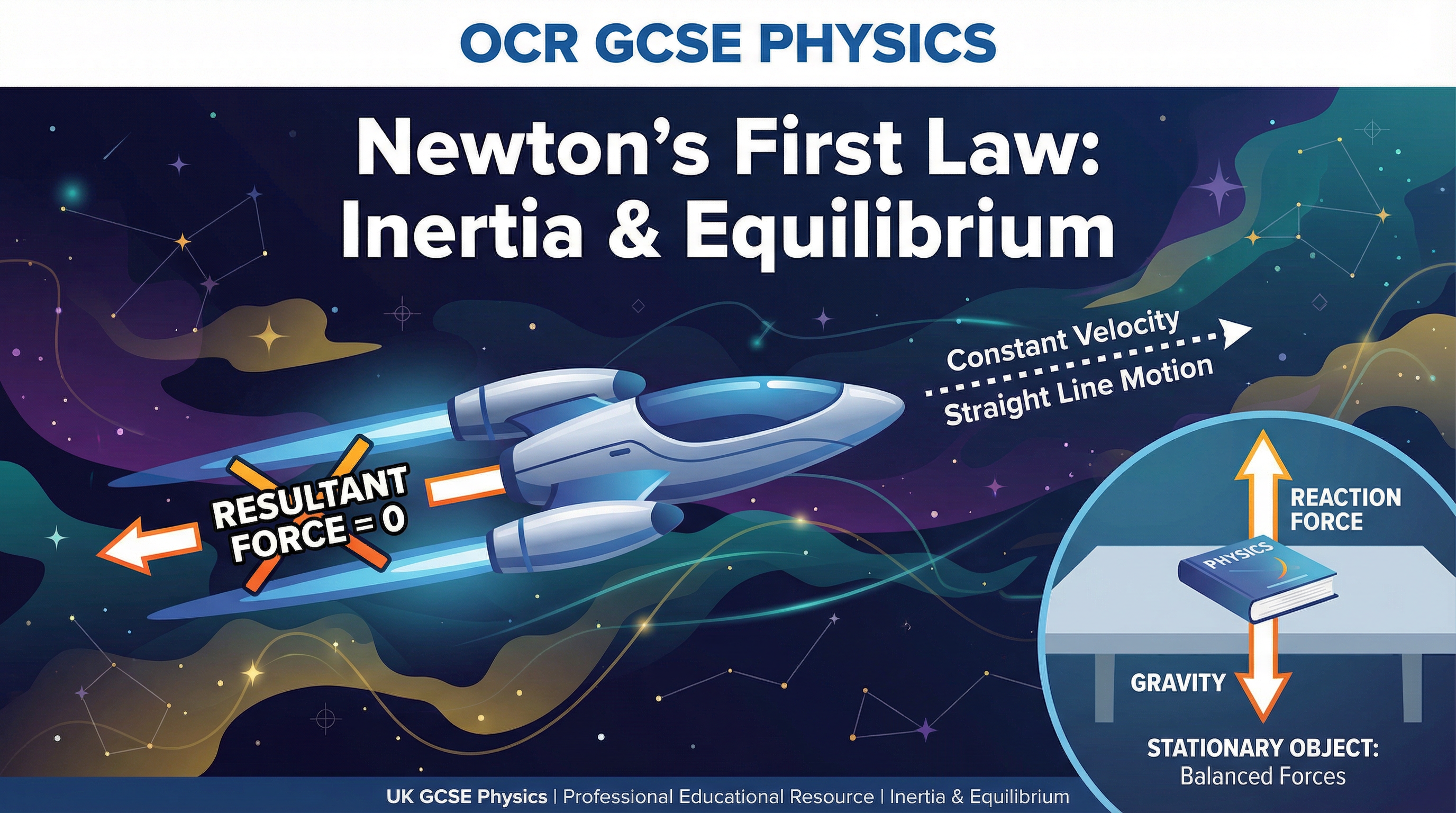 Header image for Newton's First Law: Inertia & Equilibrium