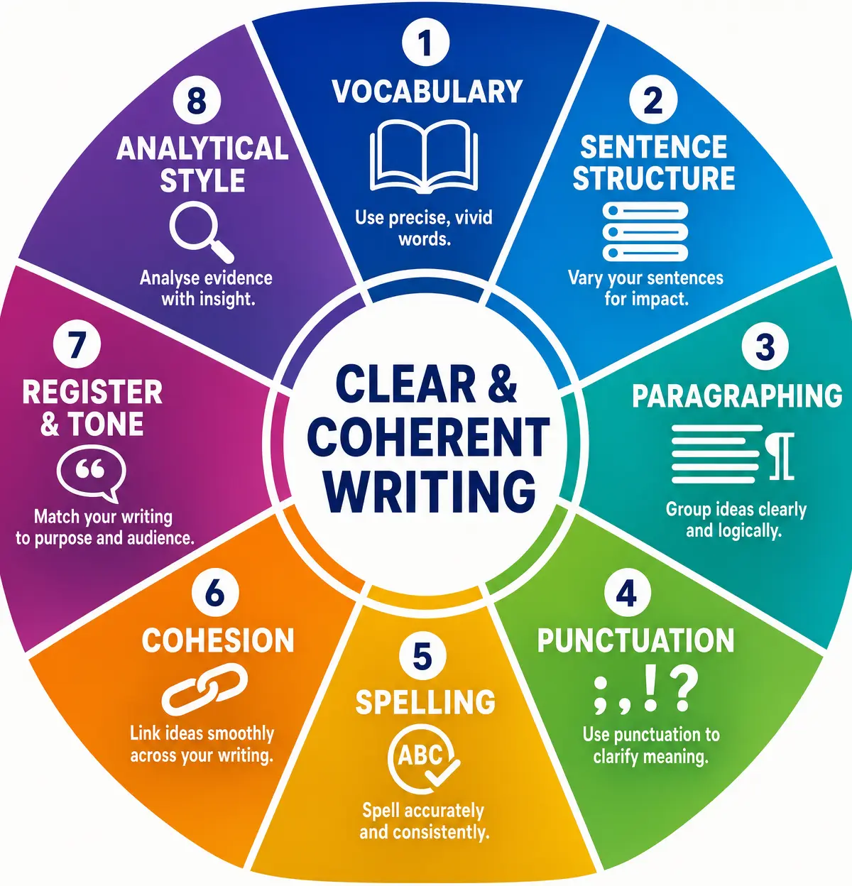 The Writing Skills Wheel