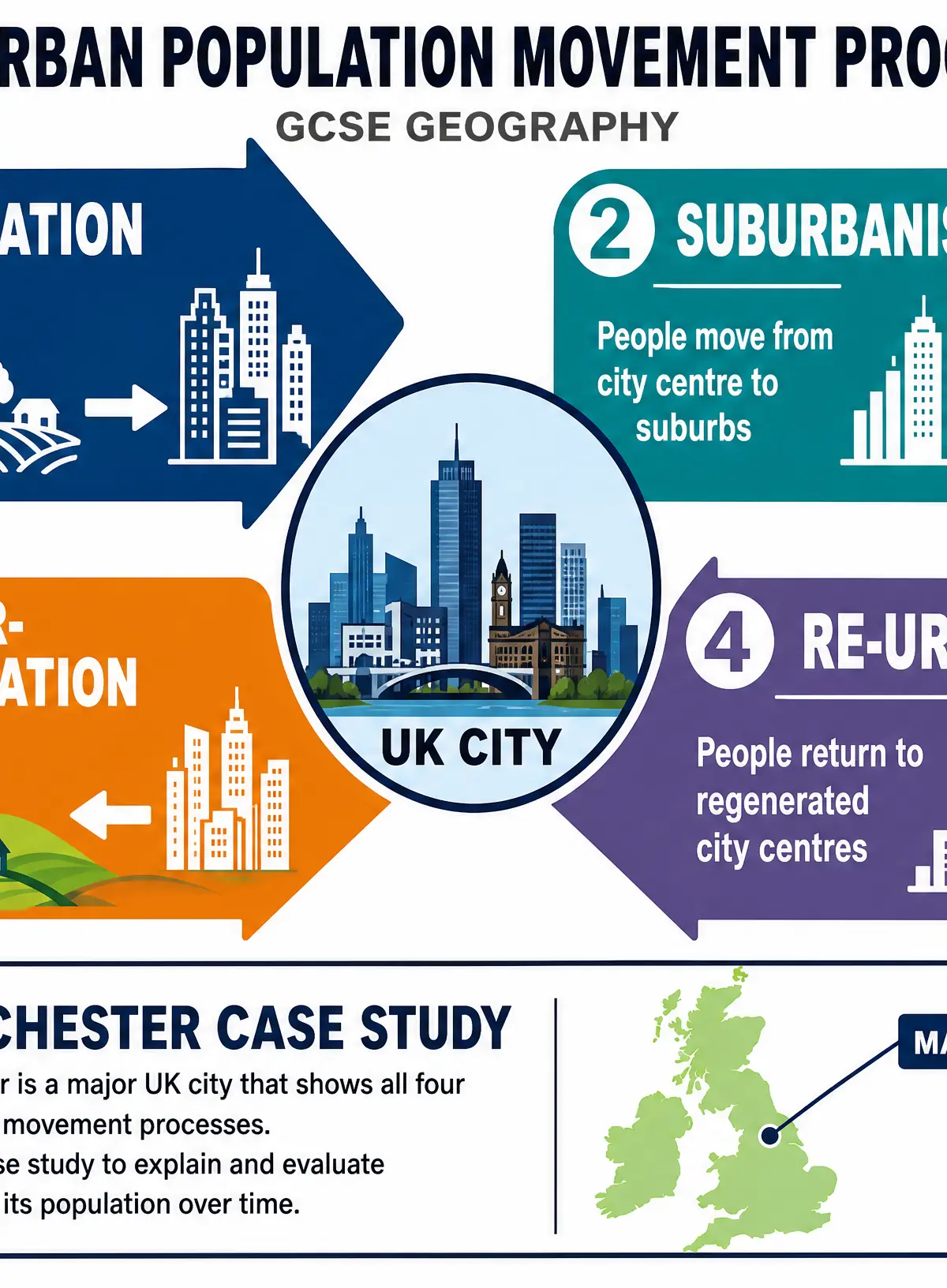 The Four Urban Population Movement Processes