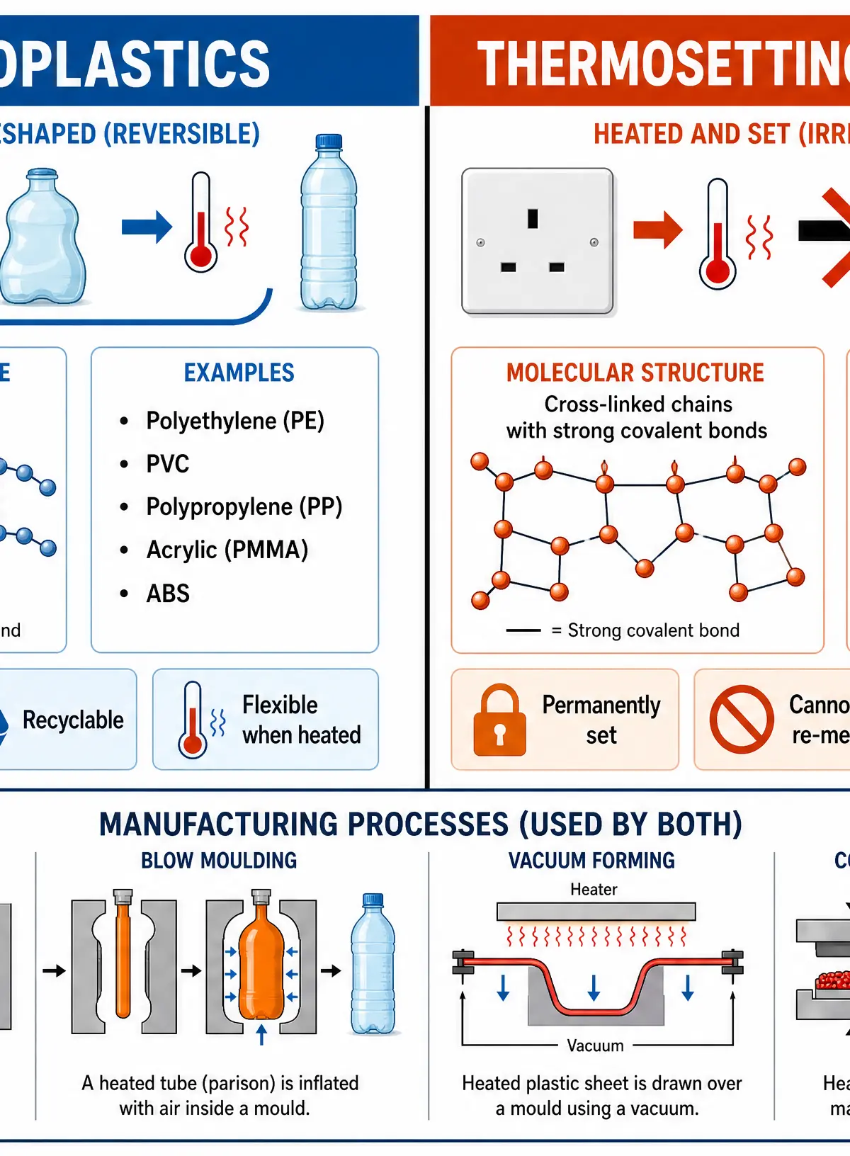 Thermoplastics vs Thermosetting Polymers