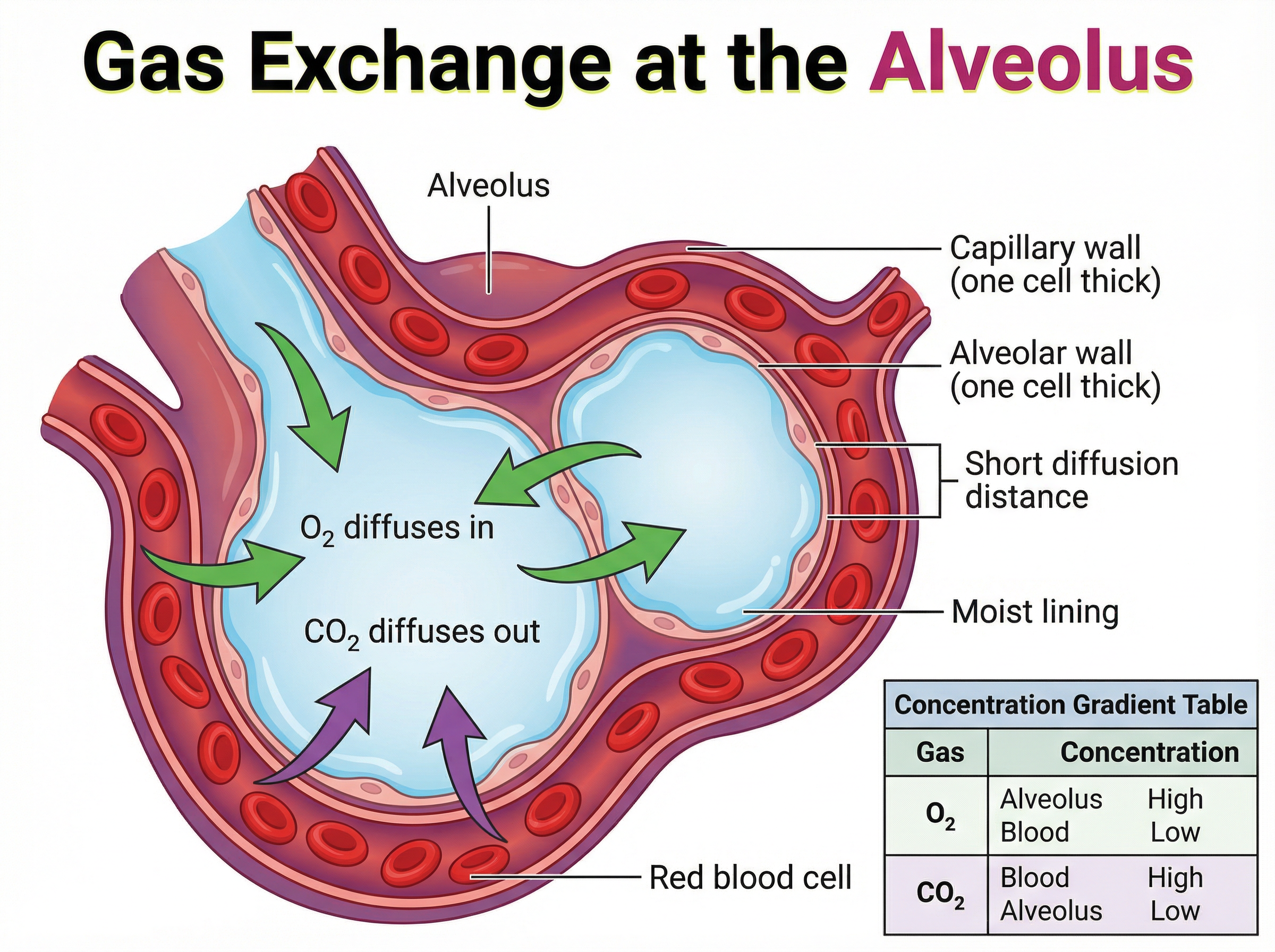 Gas Exchange at the Alveolus