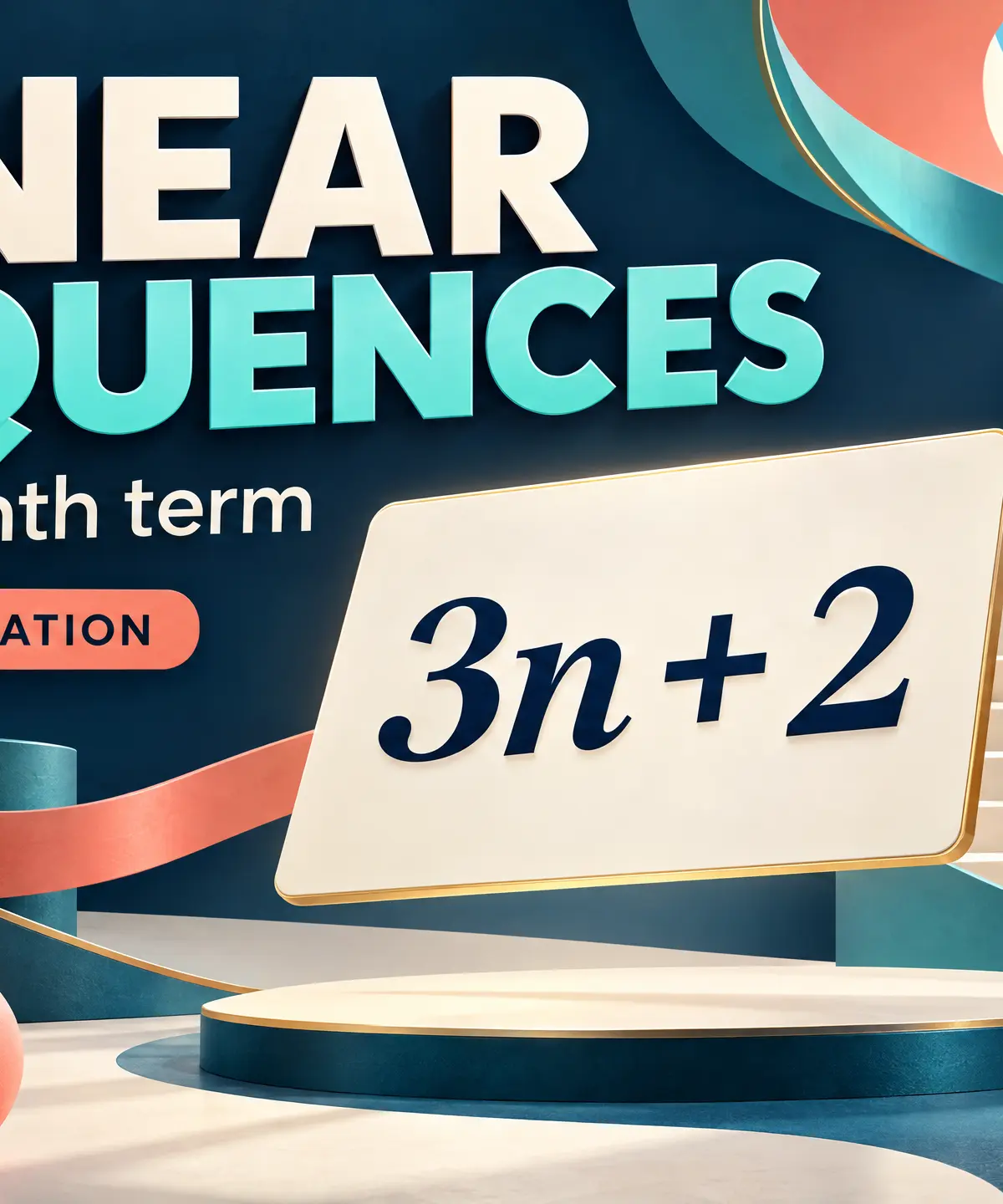 Linear sequences: find the nth term, GCSE Foundation.