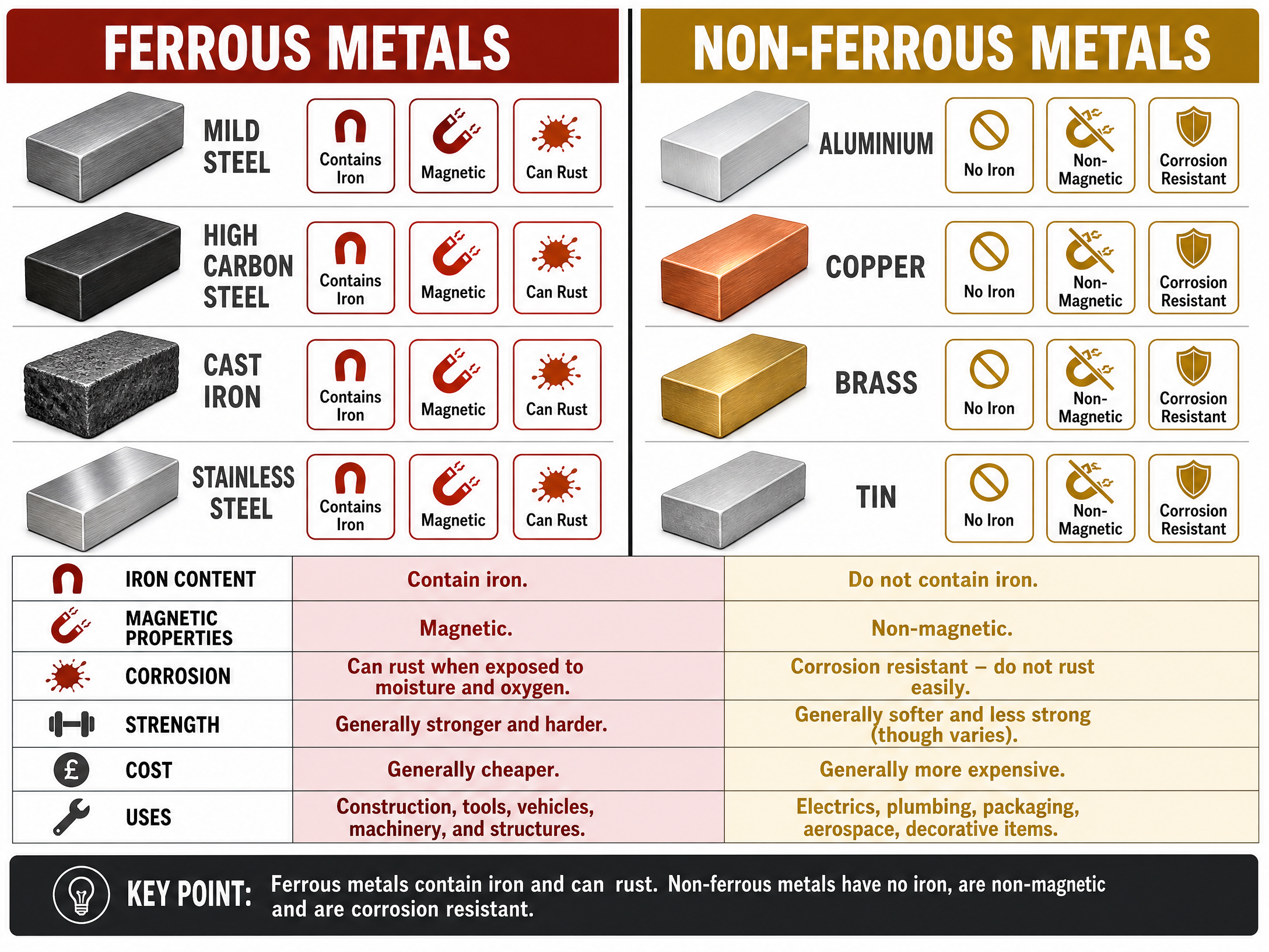 Comparison of Ferrous and Non-Ferrous Metals