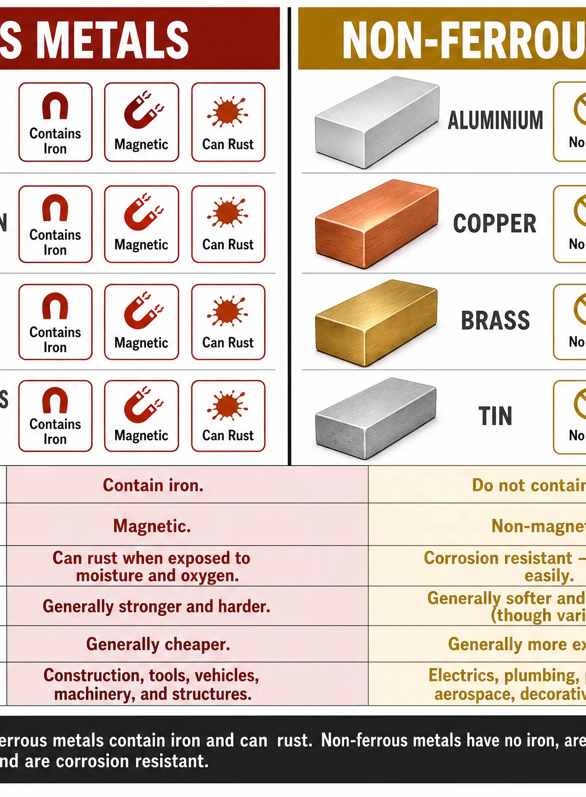 Comparison of Ferrous and Non-Ferrous Metals