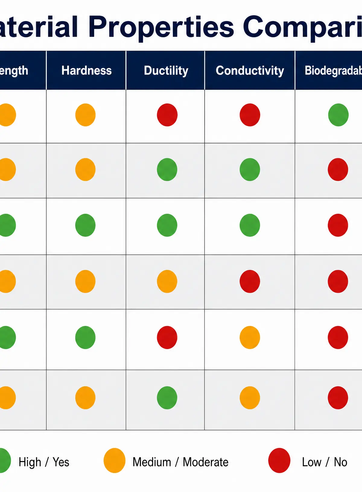 Material Properties Comparison Chart