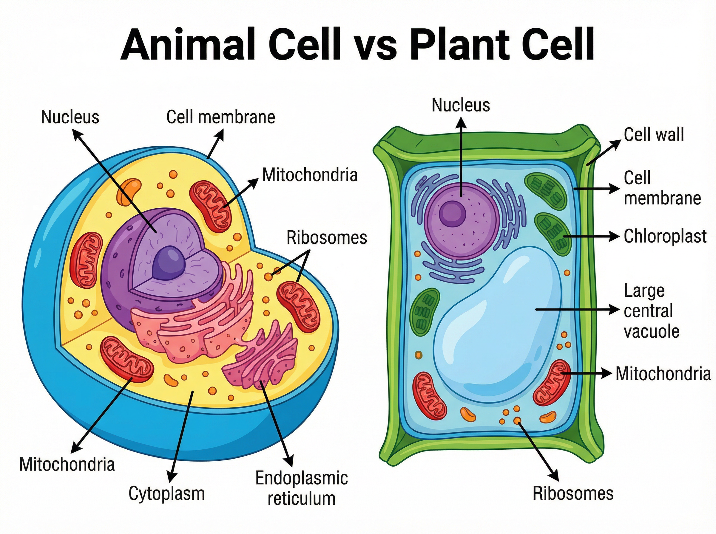 Animal Cell vs Plant Cell Structure