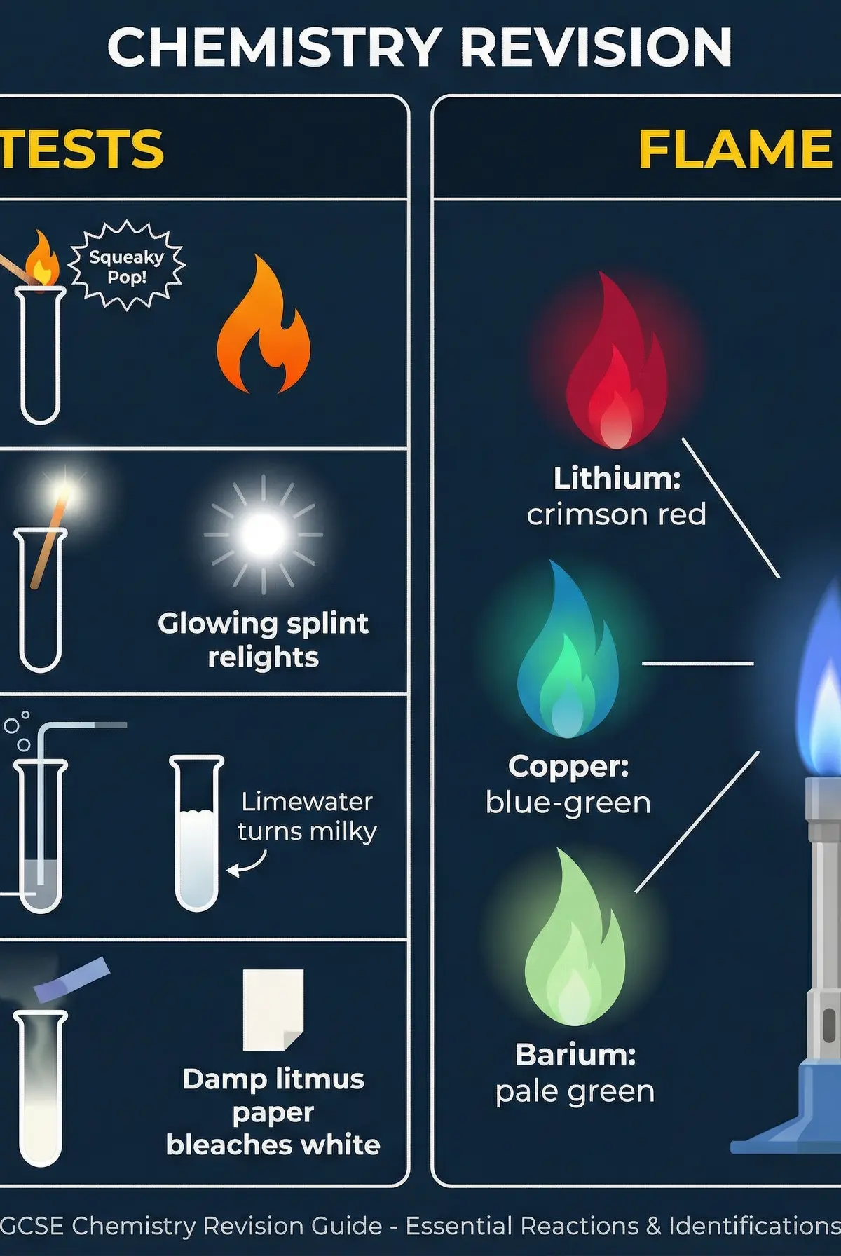 Identification Tests: Gases and Flame Colours
