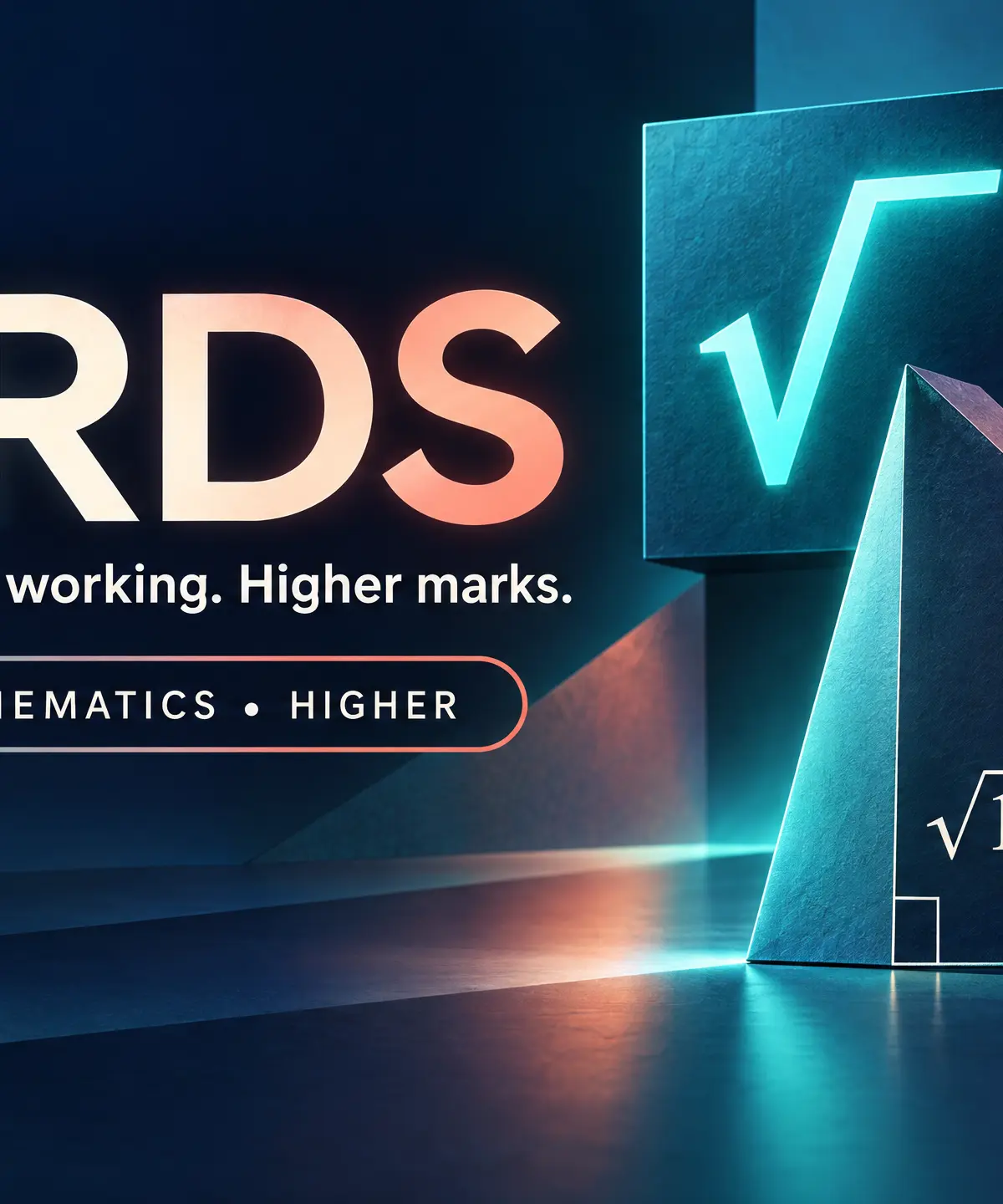 Surds: exact values, clear working, Higher marks.