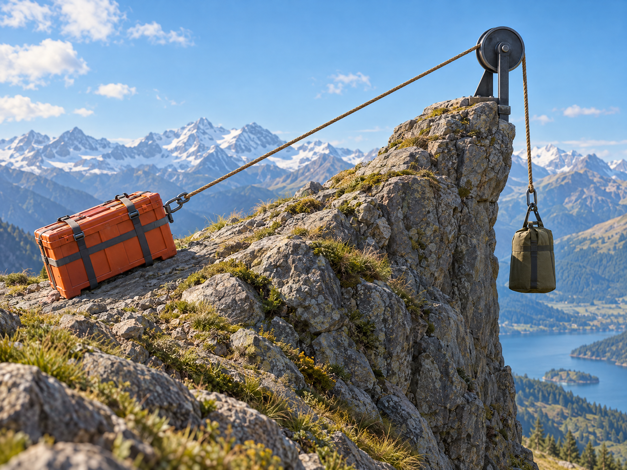 Forces models in a real-world slope-and-rope situation