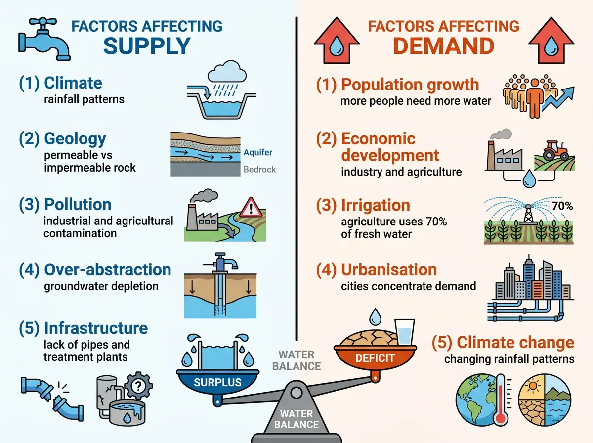 Factors Affecting Global Water Supply and Demand