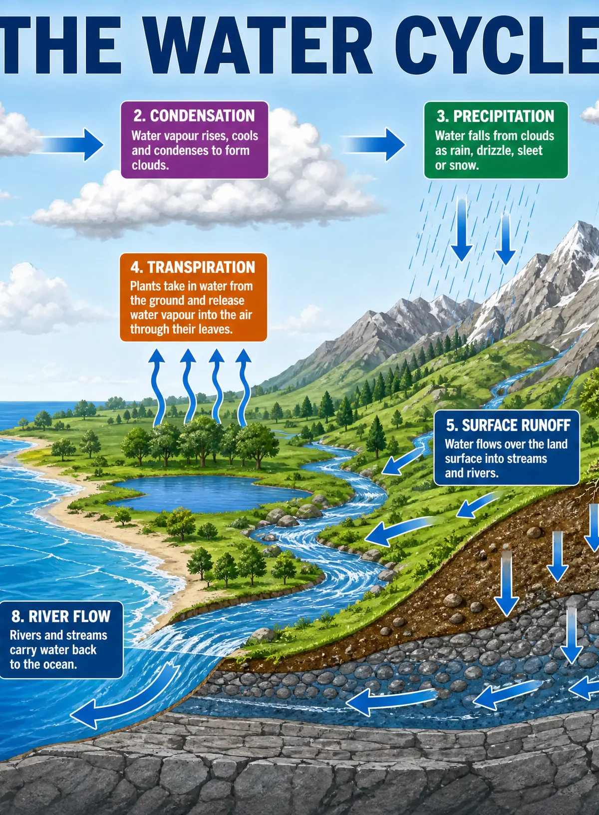 The Global Water Cycle and Fresh Water Stores