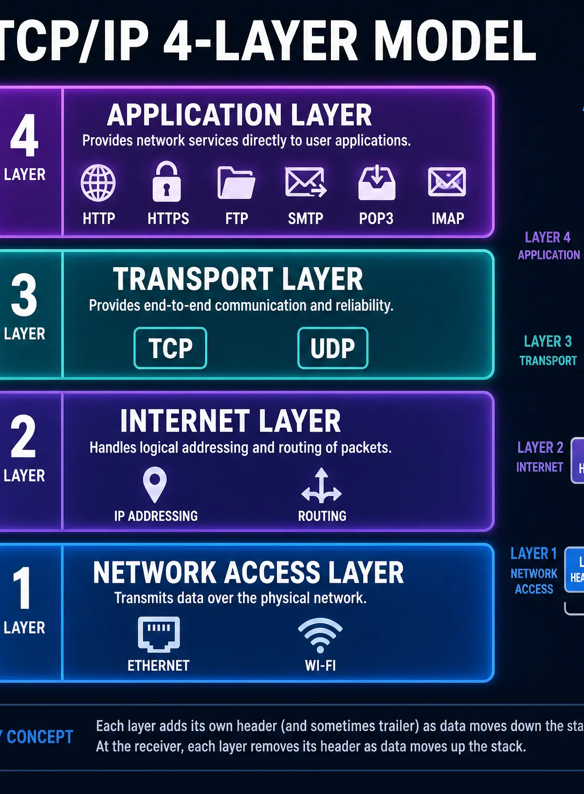 The TCP/IP 4-Layer Model